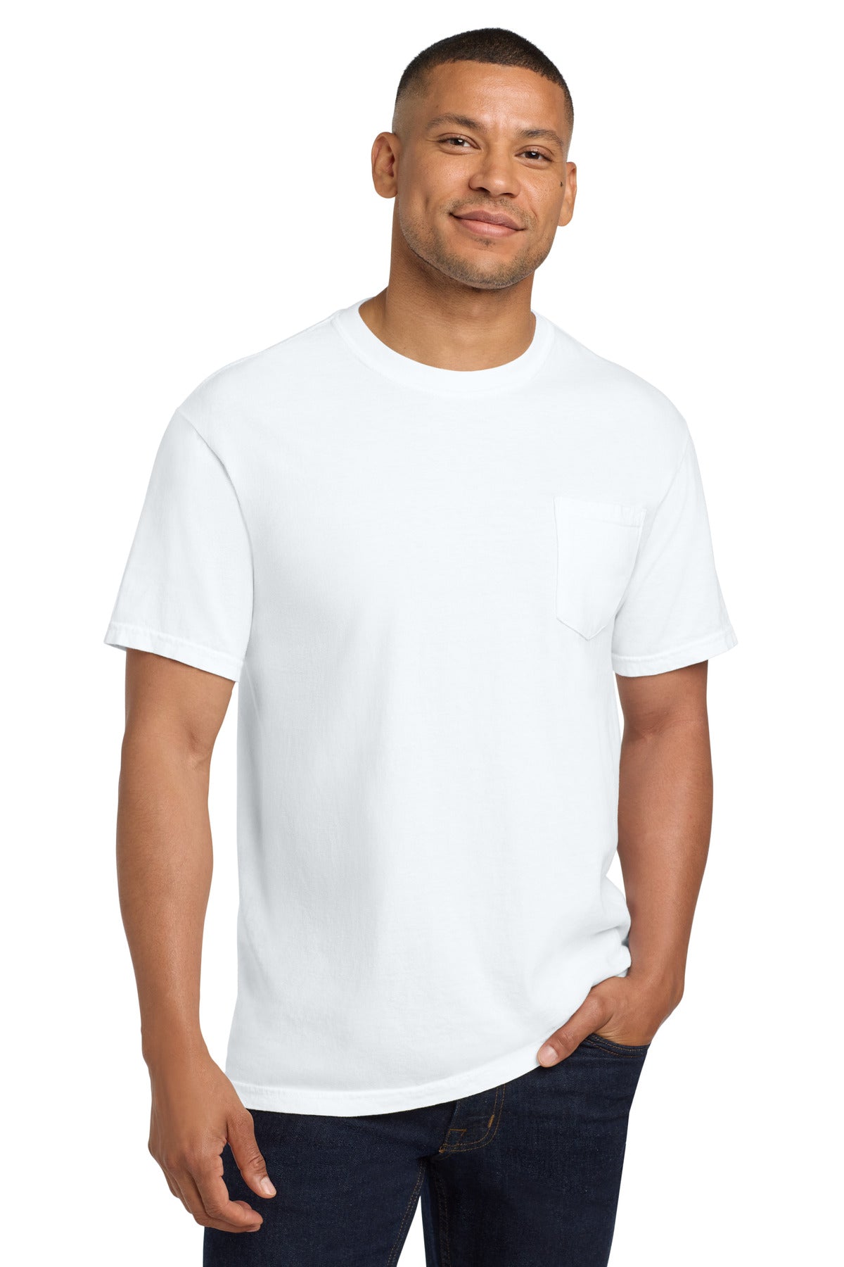 COMFORT COLORS Heavyweight Ring Spun Pocket Tee. 6030 - White - front