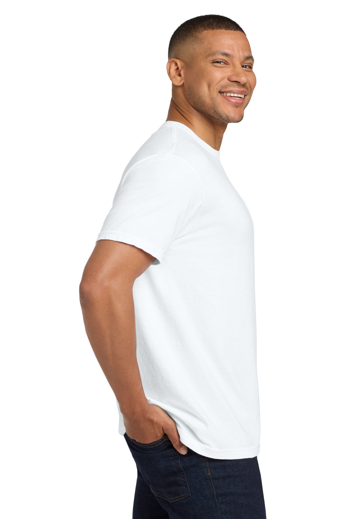 COMFORT COLORS Heavyweight Ring Spun Pocket Tee. 6030 - White - side