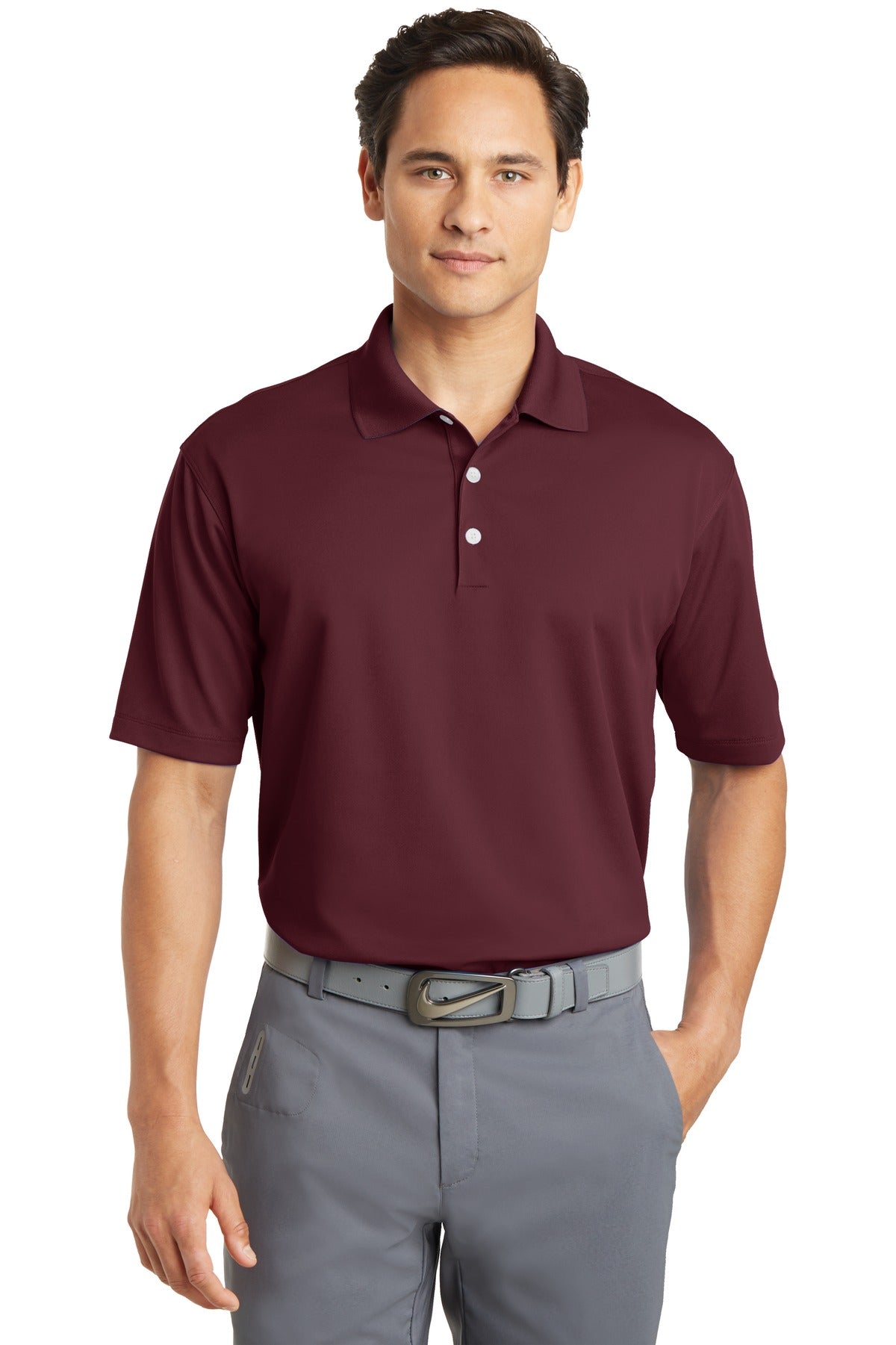 DISCONTINUED Nike Tall Dri-FIT Micro Pique Polo. 604941 - Team Red - front