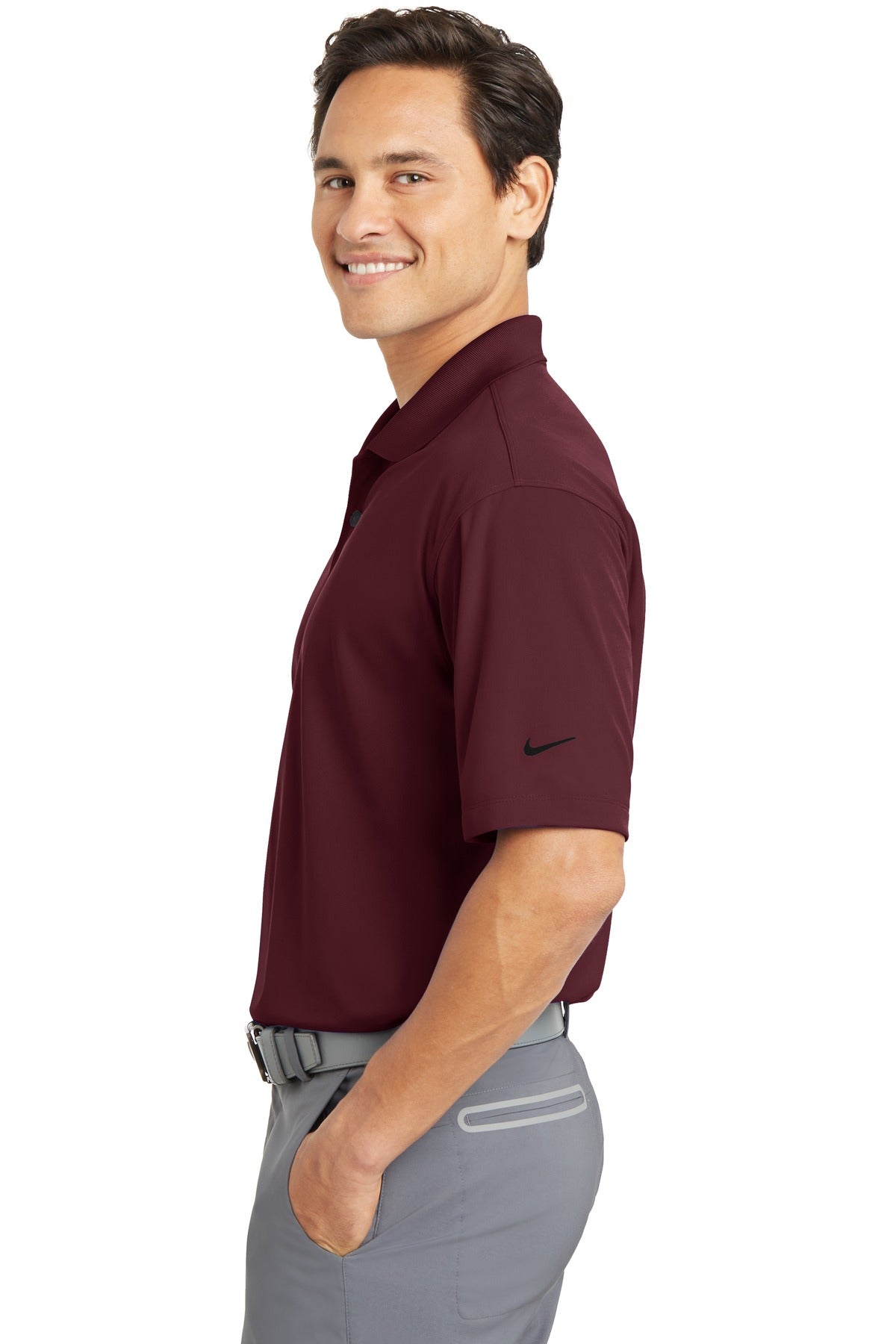 DISCONTINUED Nike Tall Dri-FIT Micro Pique Polo. 604941 - Team Red - side