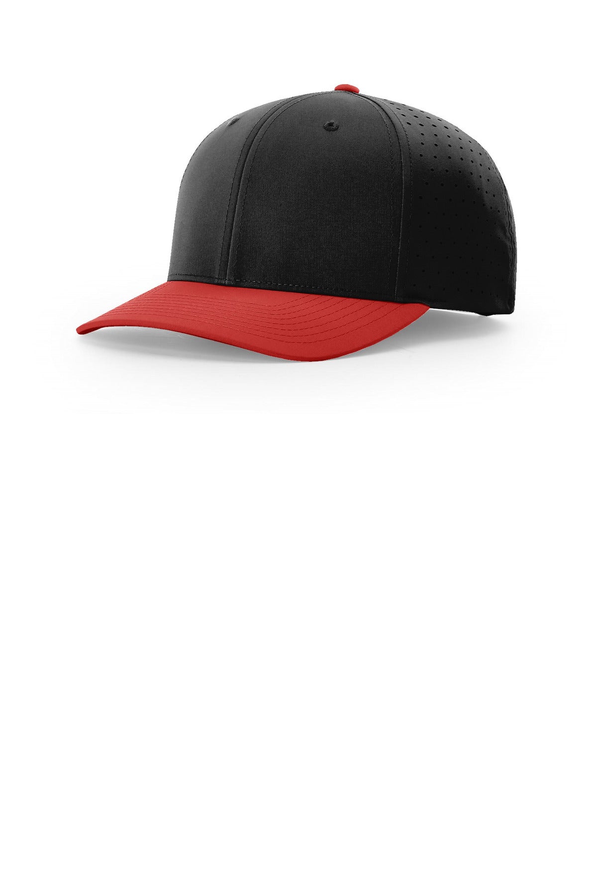 Richardson Laser Perf R-Flex Snapback 632 - Black/ Black/ Red - front