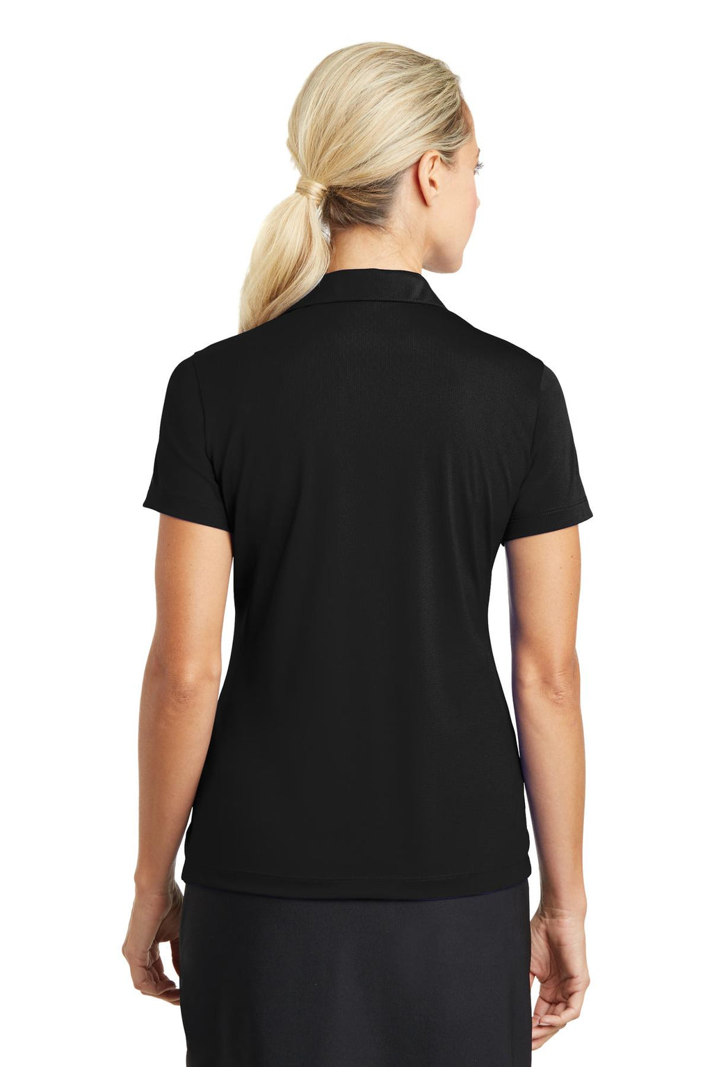 Nike Women's Dri-FIT Vertical Mesh Polo. 637165 - Black - back