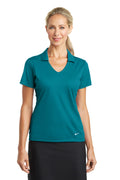 Nike Women's Dri-FIT Vertical Mesh Polo. 637165 - Blustery - front