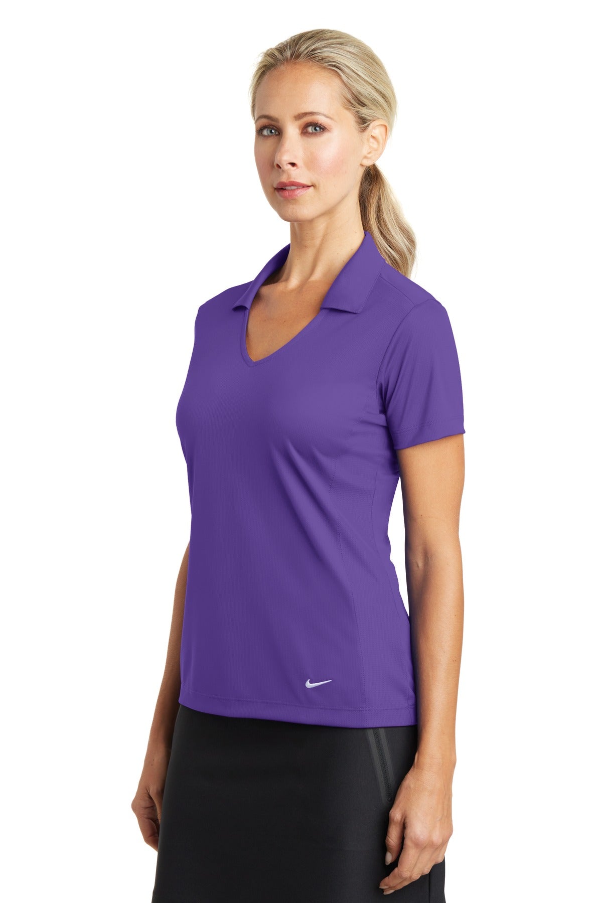 Nike Women's Dri-FIT Vertical Mesh Polo. 637165 - Court Purple - three_q