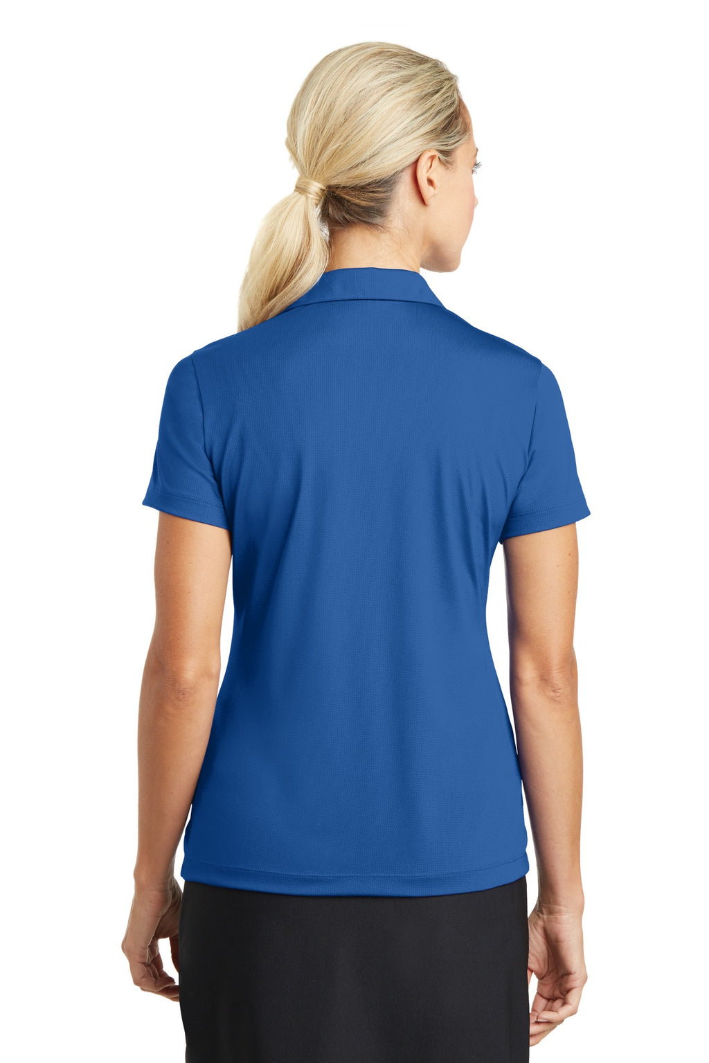 Nike Women's Dri-FIT Vertical Mesh Polo. 637165 - Gym Blue - back