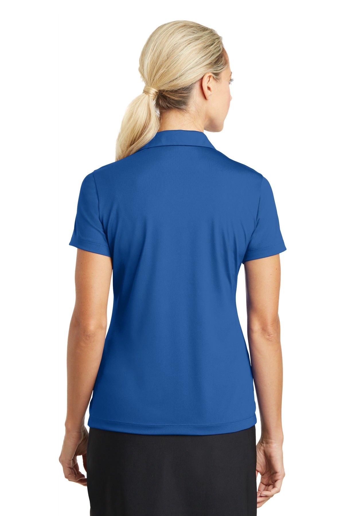 Nike Women's Dri-FIT Vertical Mesh Polo. 637165 - Gym Blue - back