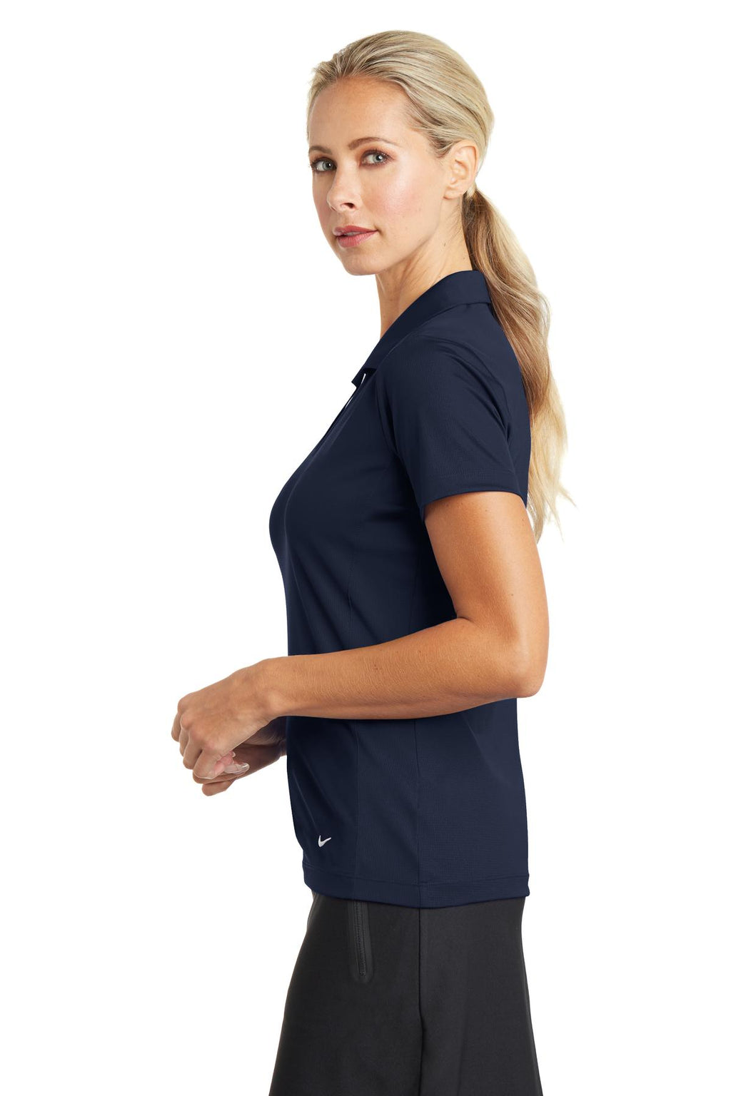 Nike Women's Dri-FIT Vertical Mesh Polo. 637165 - Marine - side