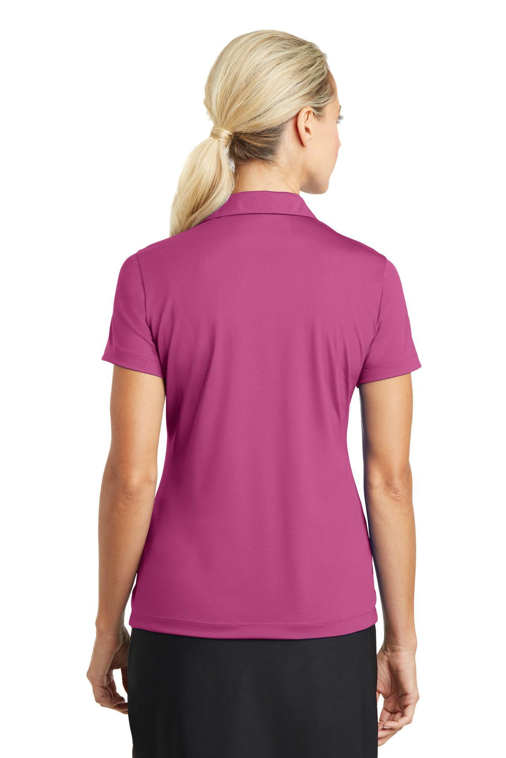 Nike Women's Dri-FIT Vertical Mesh Polo. 637165 - Pink Fire - back