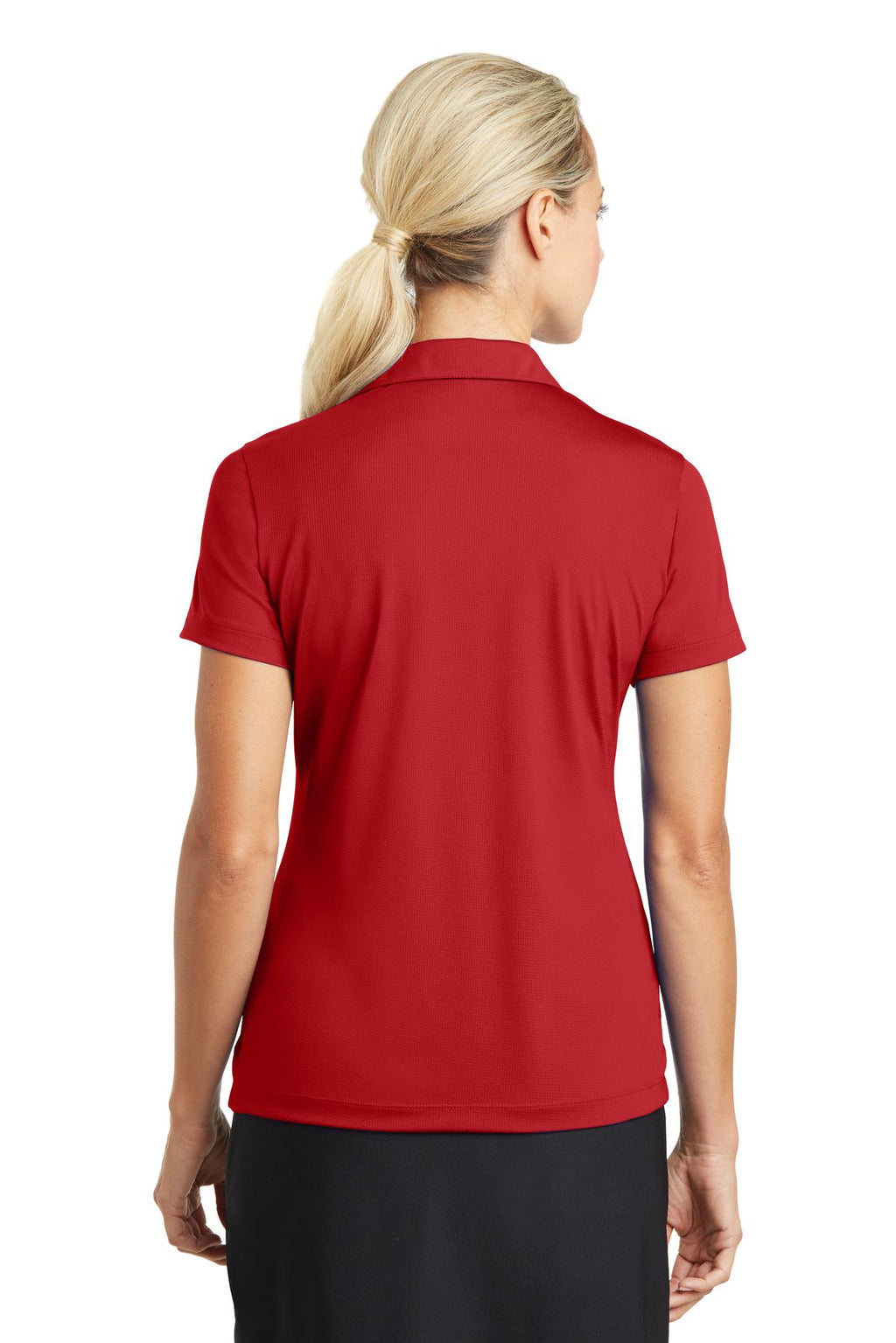 Nike Women's Dri-FIT Vertical Mesh Polo. 637165 - University Red - back