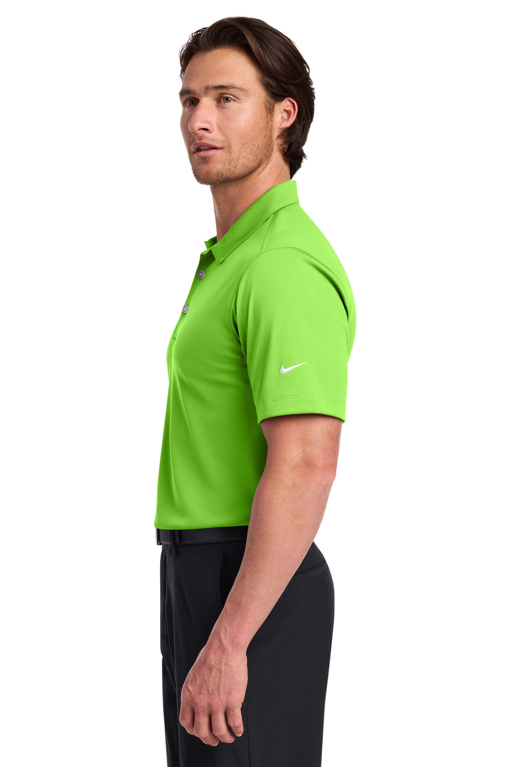 Nike Dri-FIT Vertical Mesh Polo. 637167 - Action Green - side