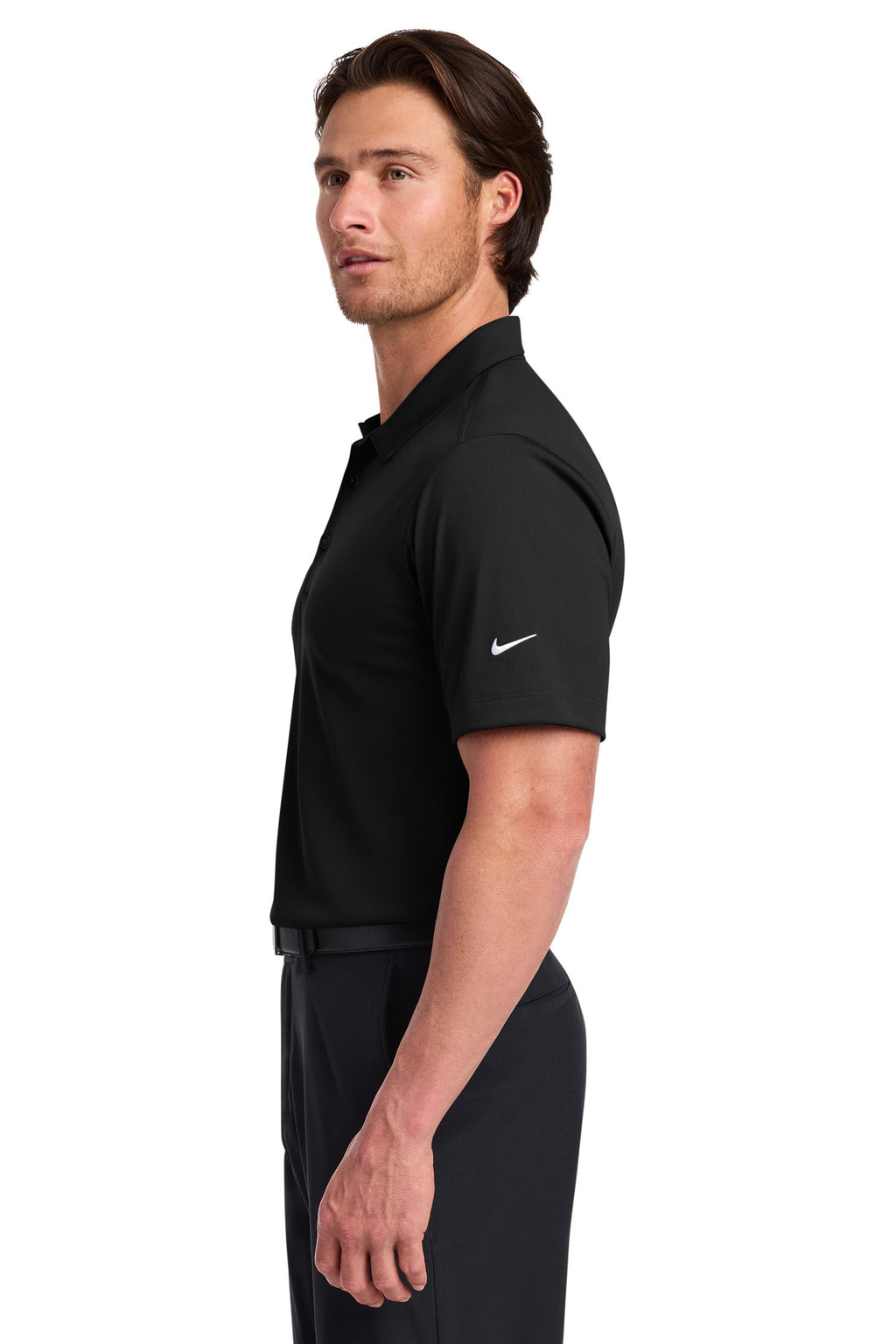 Nike Dri-FIT Vertical Mesh Polo. 637167 - Black - side