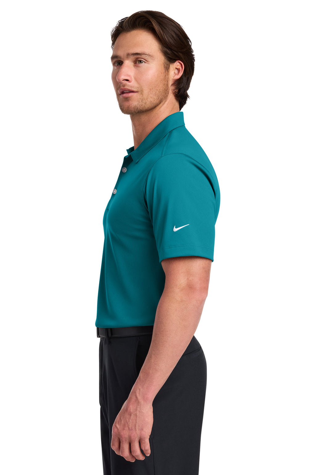 Nike Dri-FIT Vertical Mesh Polo. 637167 - Blustery - side