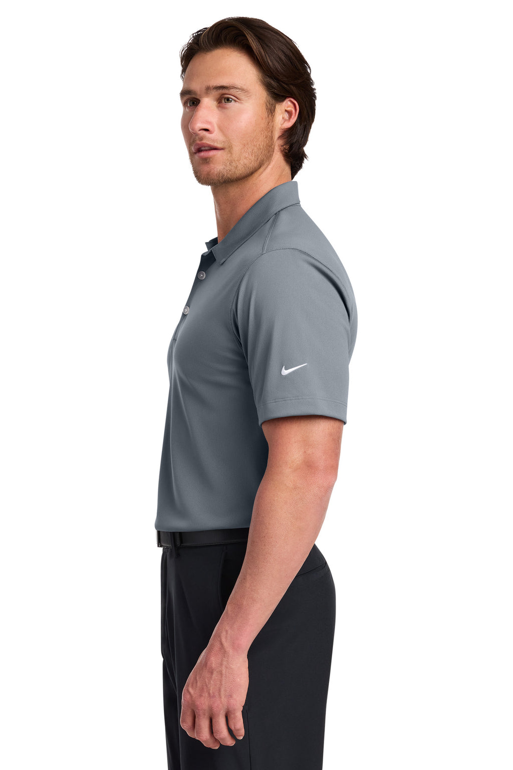 Nike Dri-FIT Vertical Mesh Polo. 637167 - Cool Grey - side