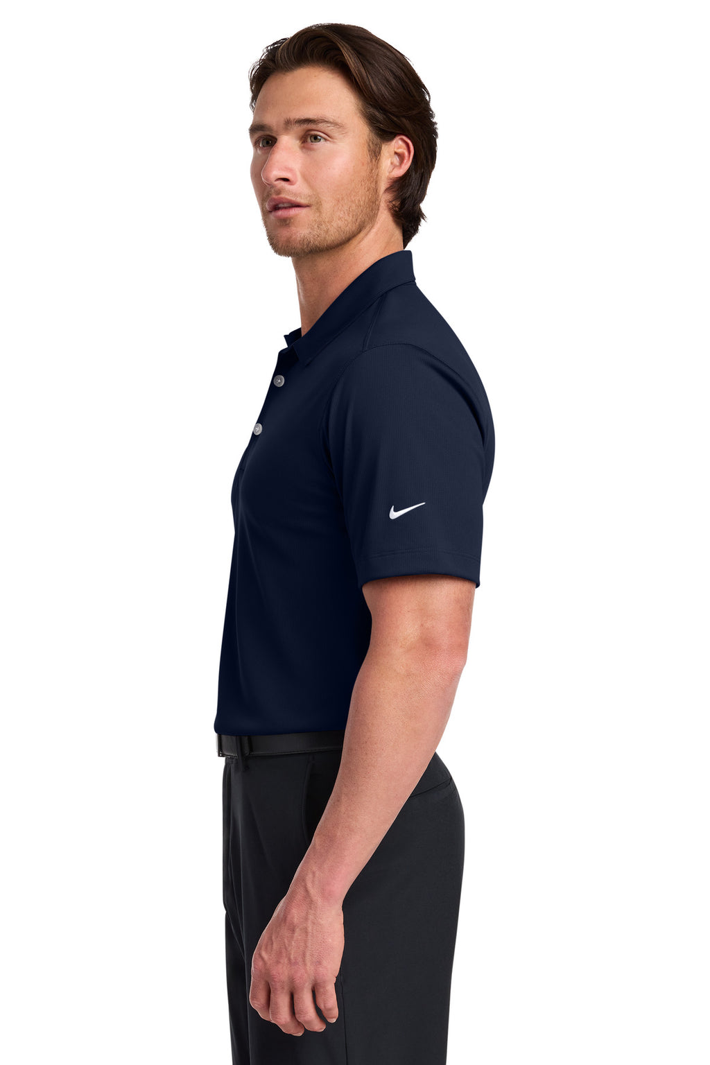 Nike Dri-FIT Vertical Mesh Polo. 637167 - Marine - side