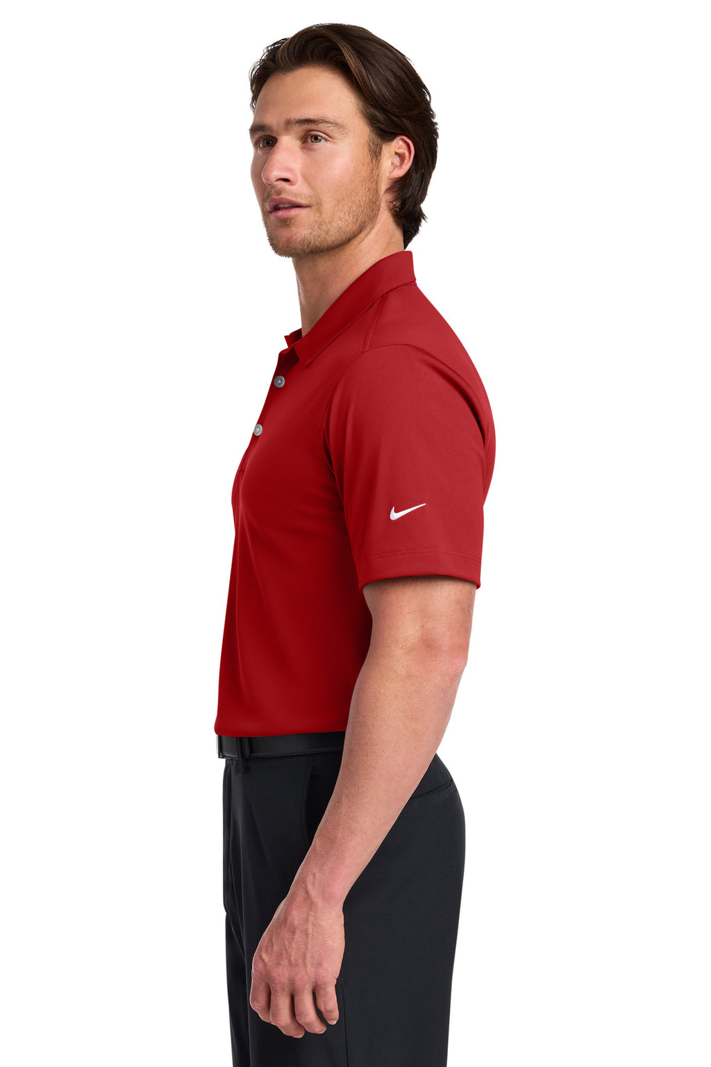 Nike Dri-FIT Vertical Mesh Polo. 637167 - University Red - side