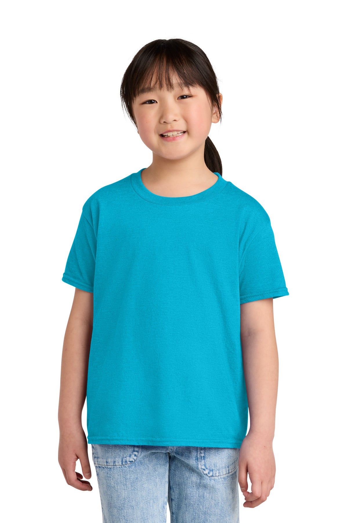 Gildan Youth Softstyle CVC Tee 64000BCVC - Caribbean Mist - front