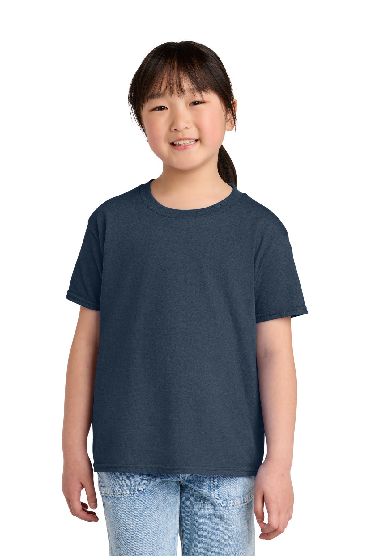 Gildan Youth Softstyle CVC Tee 64000BCVC - Navy Mist - front