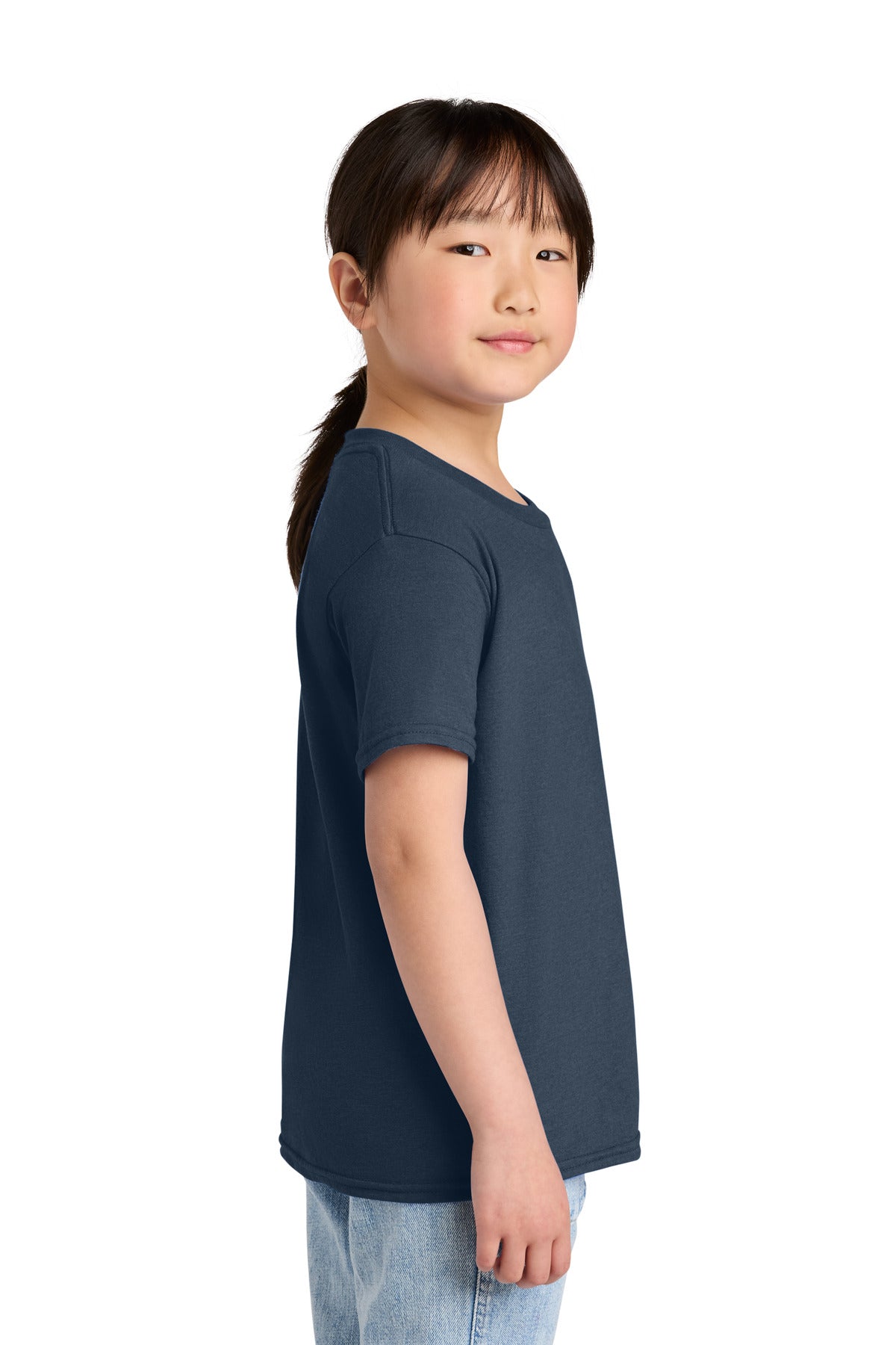 Gildan Youth Softstyle CVC Tee 64000BCVC - Navy Mist - side