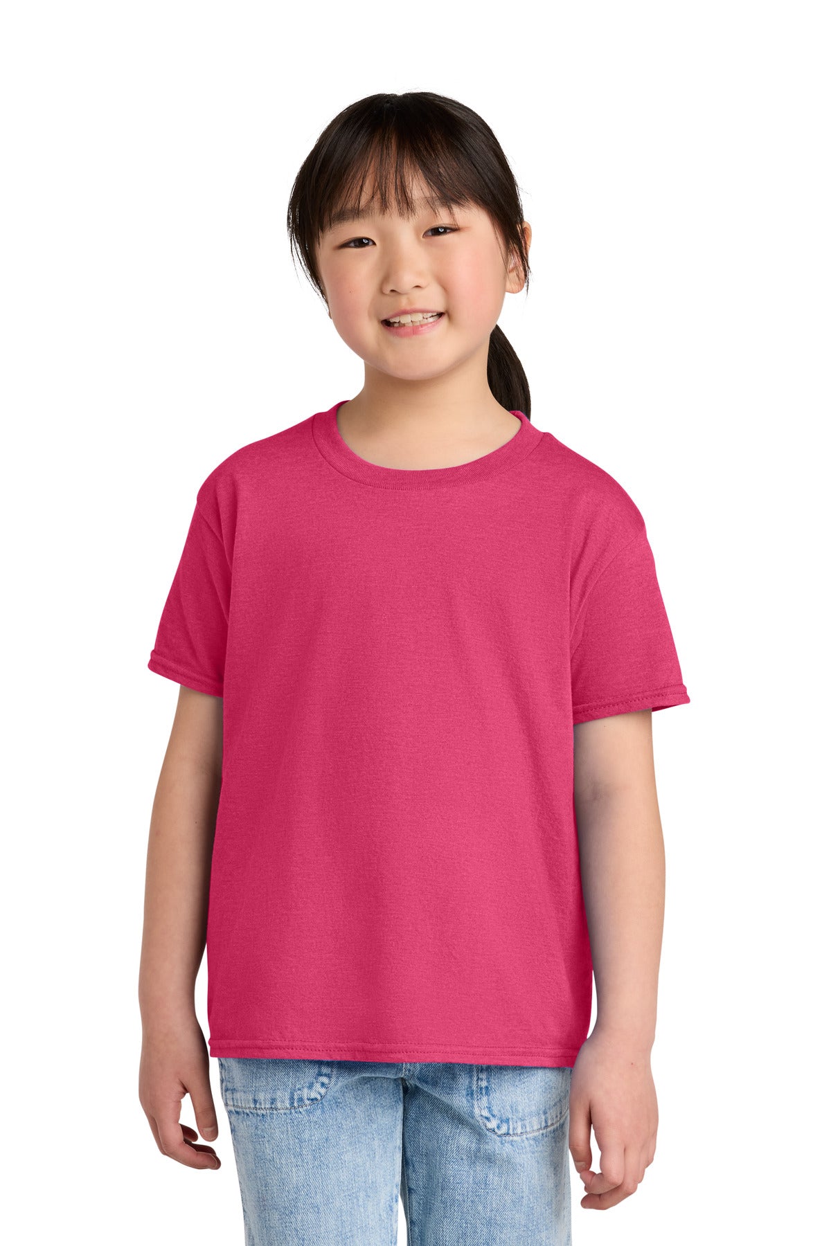 Gildan Youth Softstyle CVC Tee 64000BCVC - Pink Lemonade Mist - front