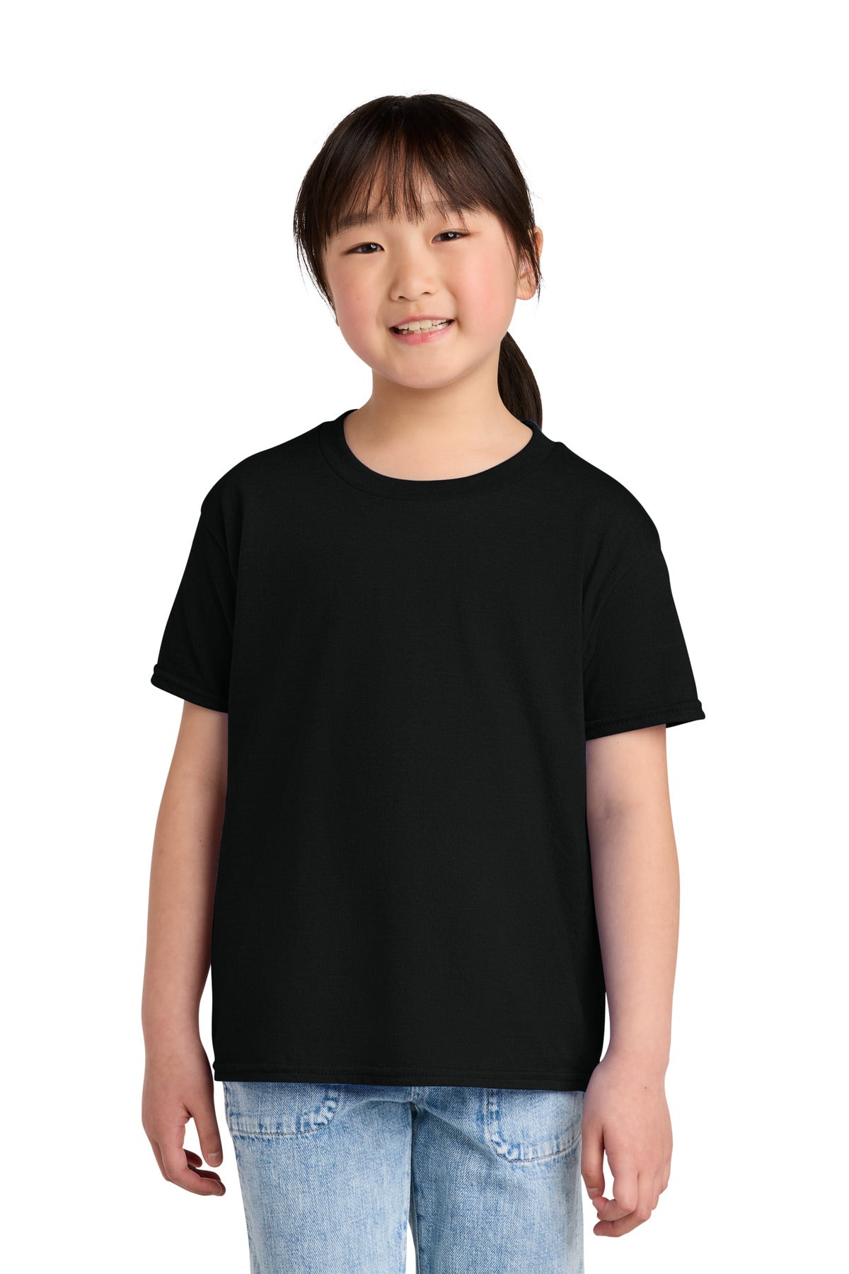 Gildan Youth Softstyle CVC Tee 64000BCVC - Pitch Black - front