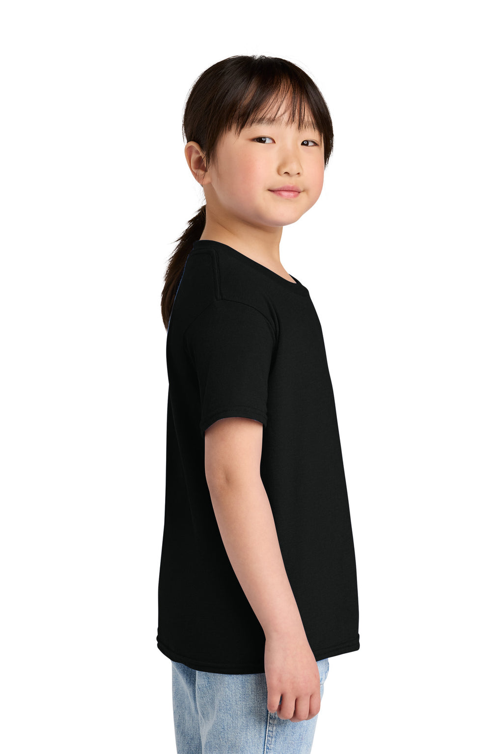 Gildan Youth Softstyle CVC Tee 64000BCVC - Pitch Black - side
