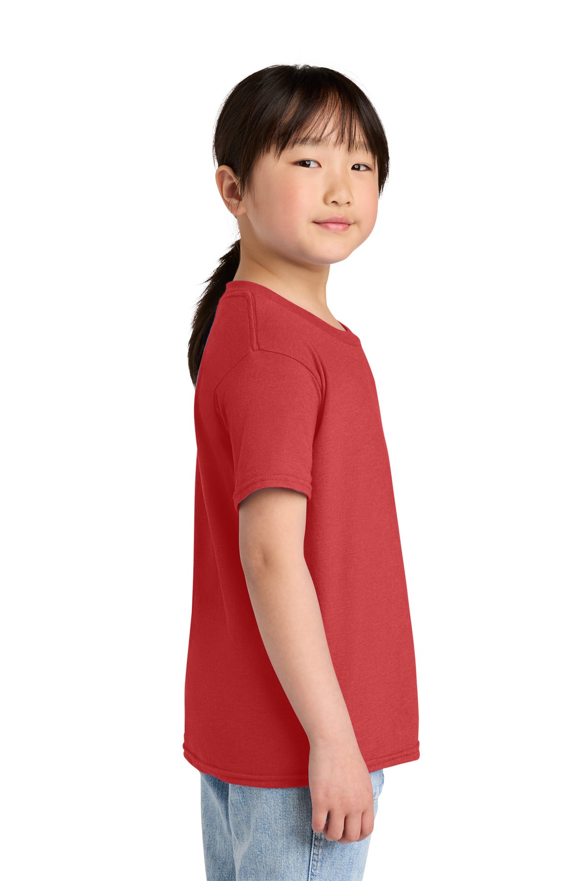 Gildan Youth Softstyle CVC Tee 64000BCVC - Red Mist - side