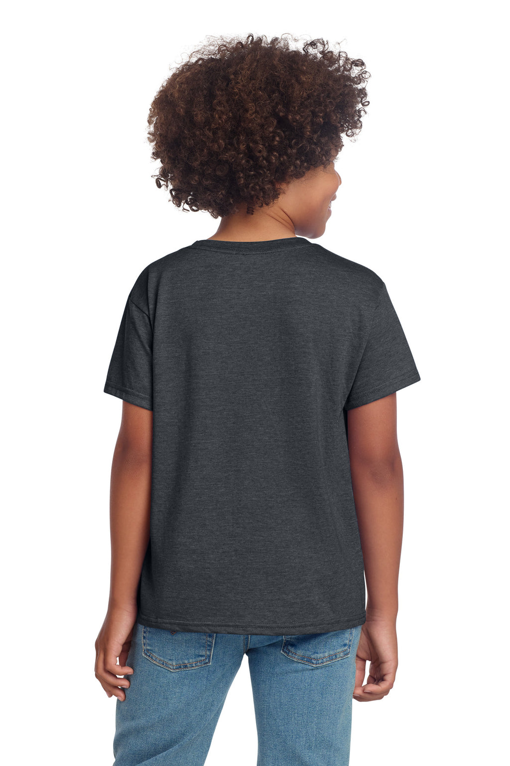 Gildan Youth Softstyle T-Shirt 64000B - Dark Heather - back