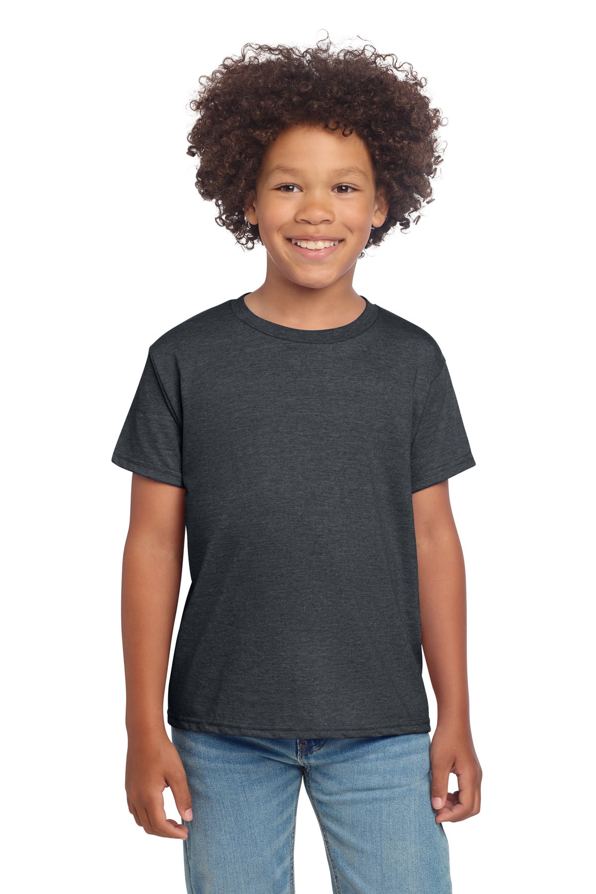 Gildan Youth Softstyle T-Shirt 64000B - Dark Heather - front