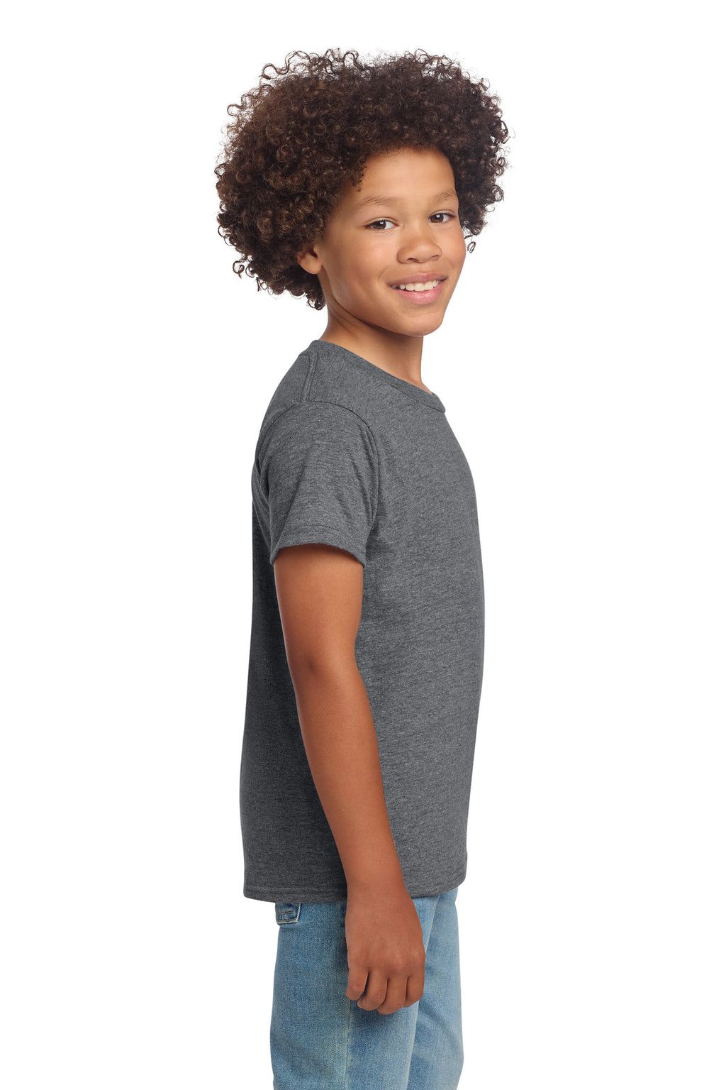 Gildan Youth Softstyle T-Shirt 64000B - Graphite Heather - side