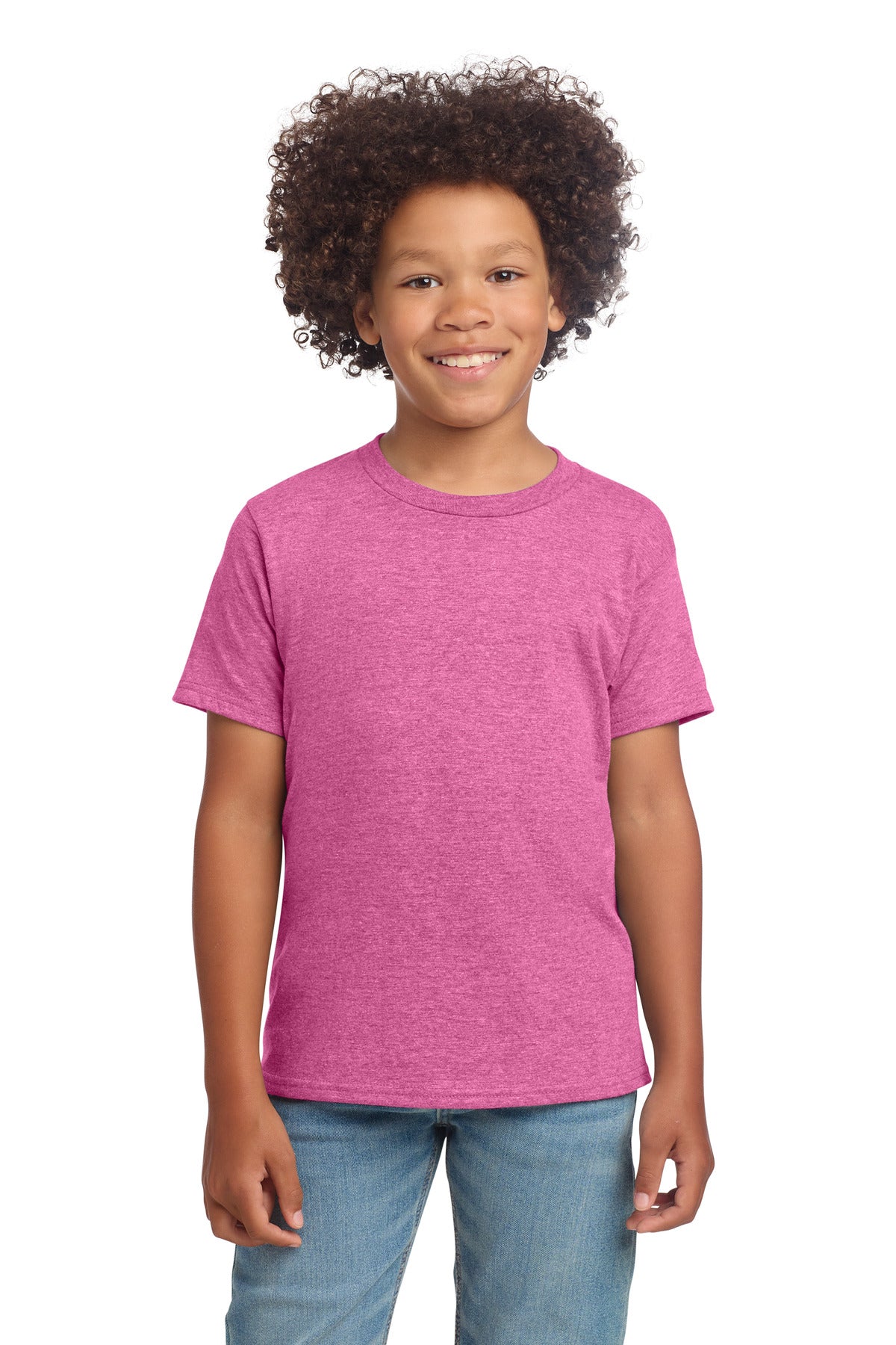 Gildan Youth Softstyle T-Shirt 64000B - Heather Heliconia - front