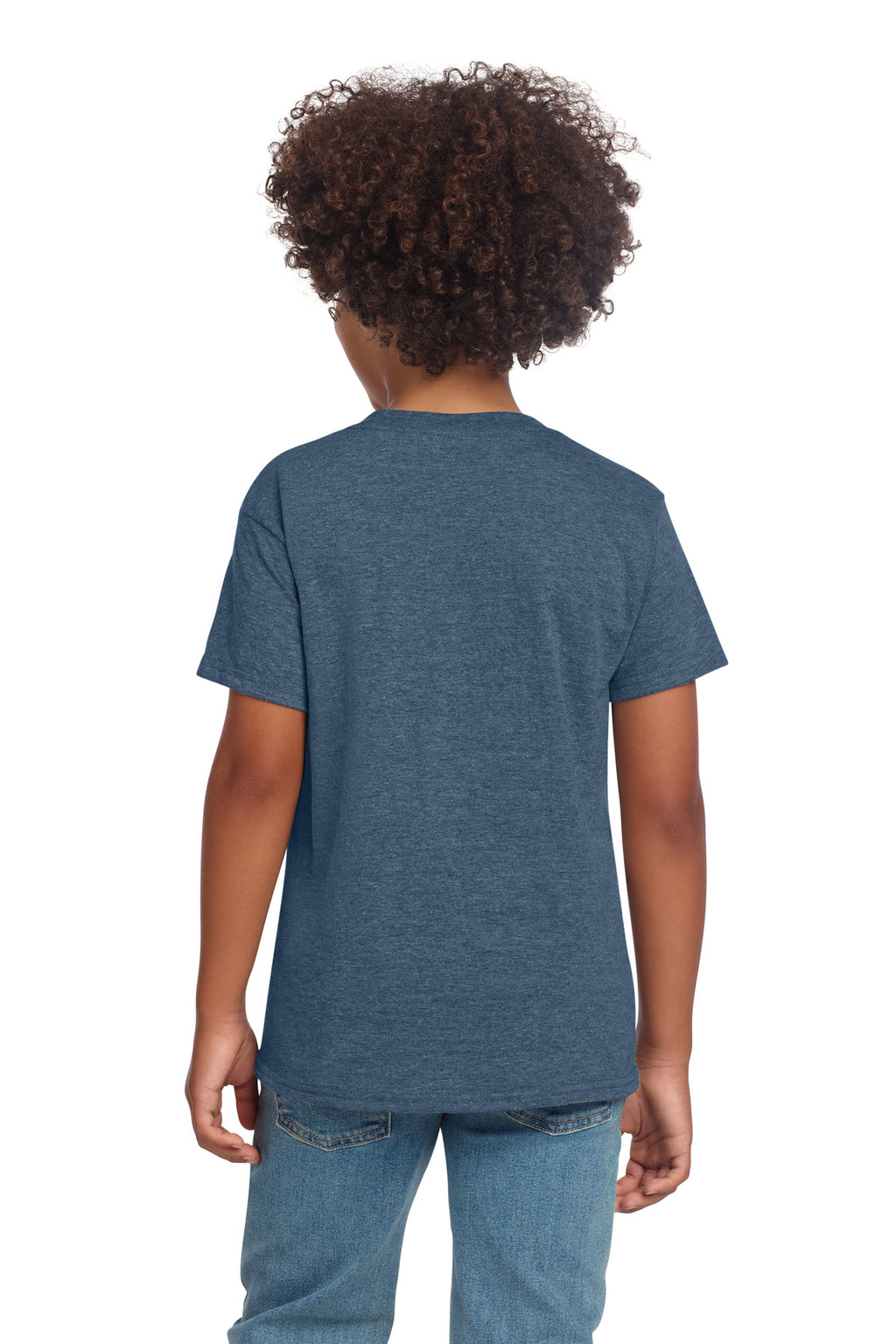 Gildan Youth Softstyle T-Shirt 64000B - Heather Indigo - back