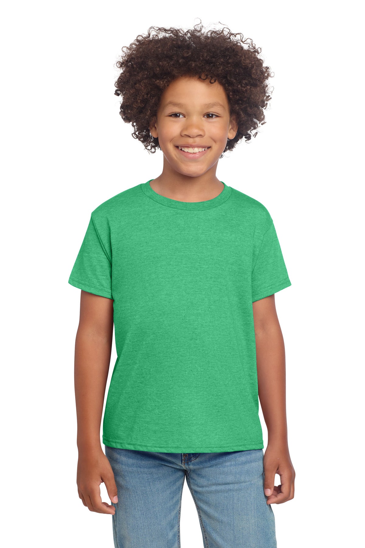 Gildan Youth Softstyle T-Shirt 64000B - Heather Irish Green - front