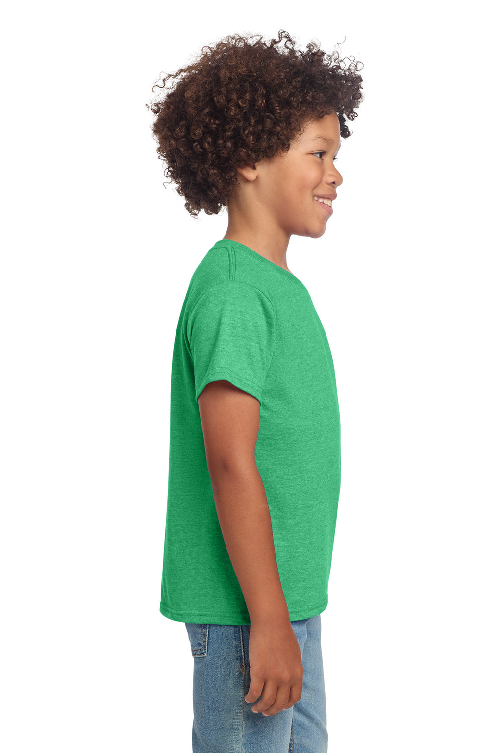 Gildan Youth Softstyle T-Shirt 64000B - Heather Irish Green - side
