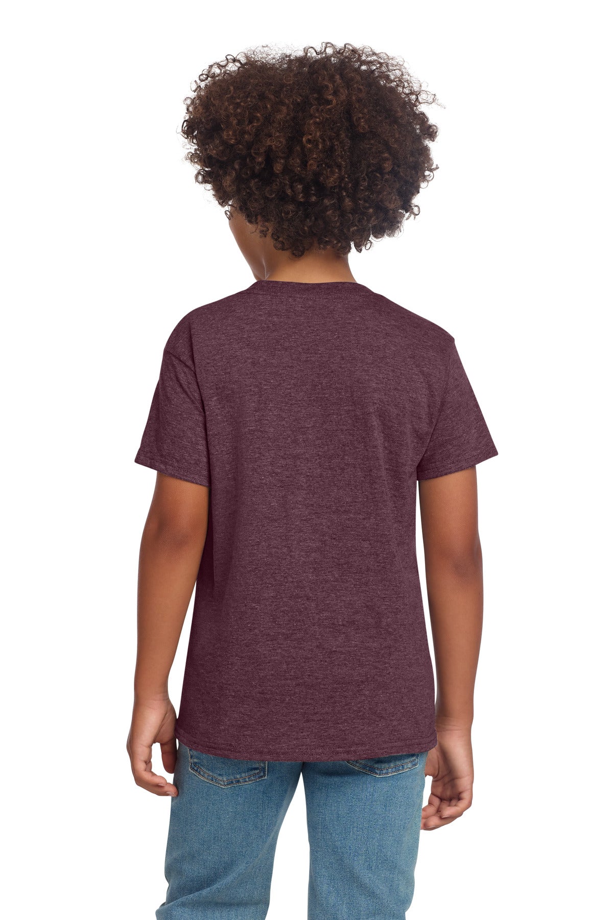 Gildan Youth Softstyle T-Shirt 64000B - Heather Maroon - back