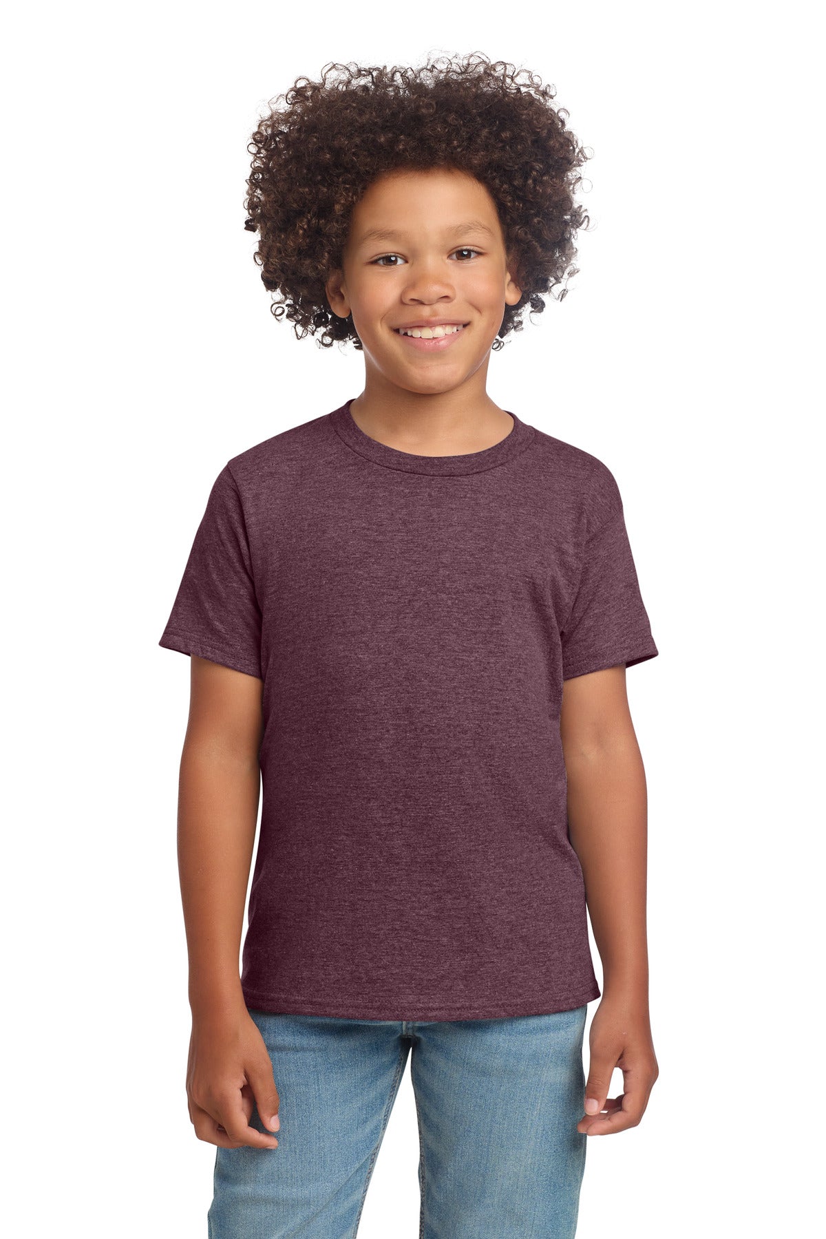Gildan Youth Softstyle T-Shirt 64000B - Heather Maroon - front