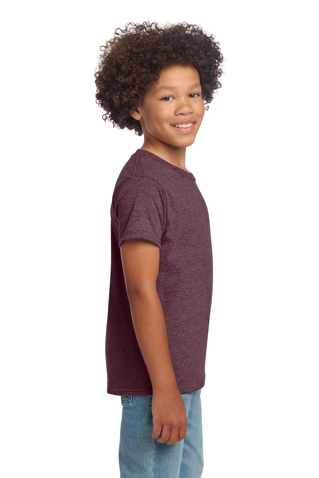 Gildan Youth Softstyle T-Shirt 64000B - Heather Maroon - side