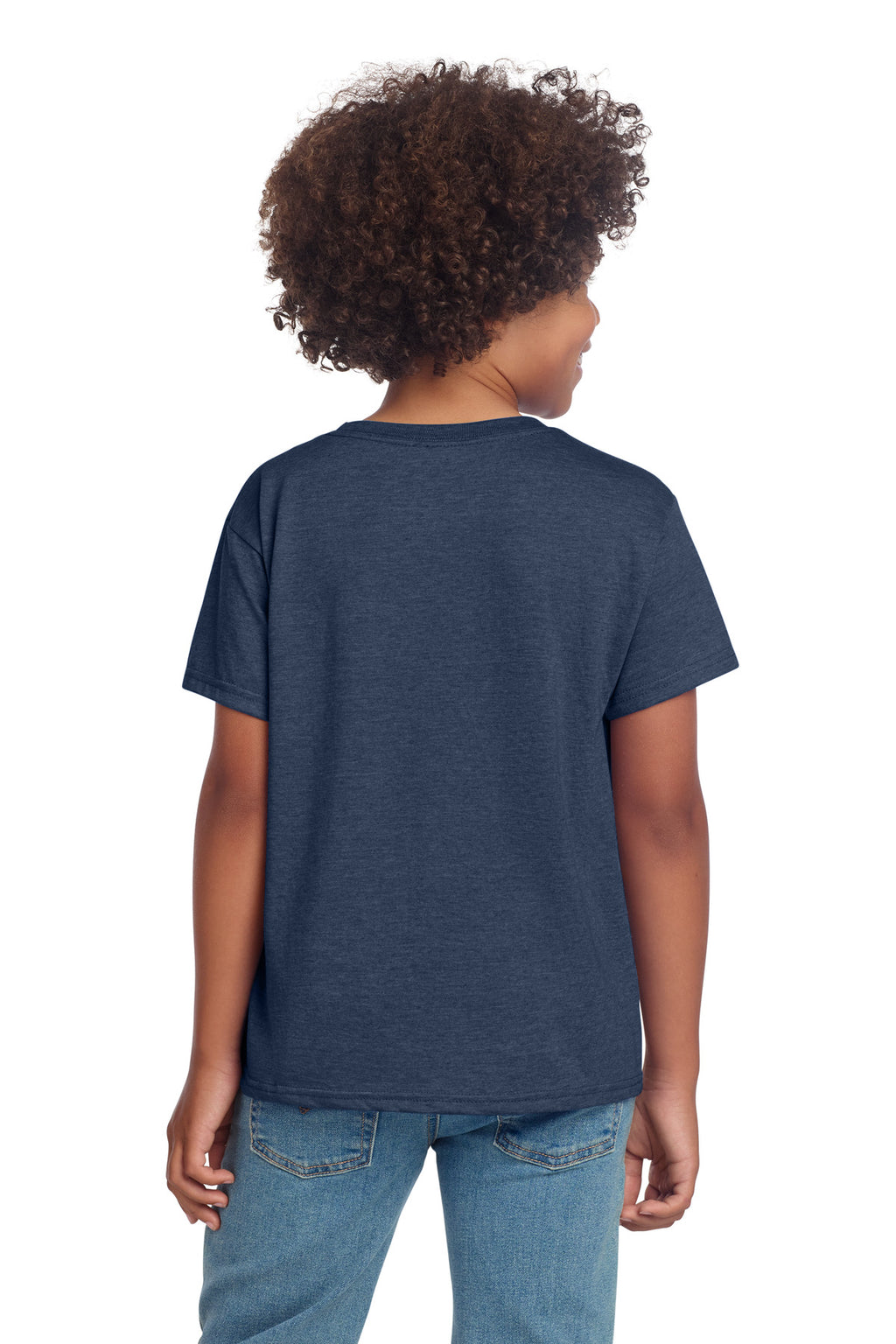 Gildan Youth Softstyle T-Shirt 64000B - Heather Navy - back