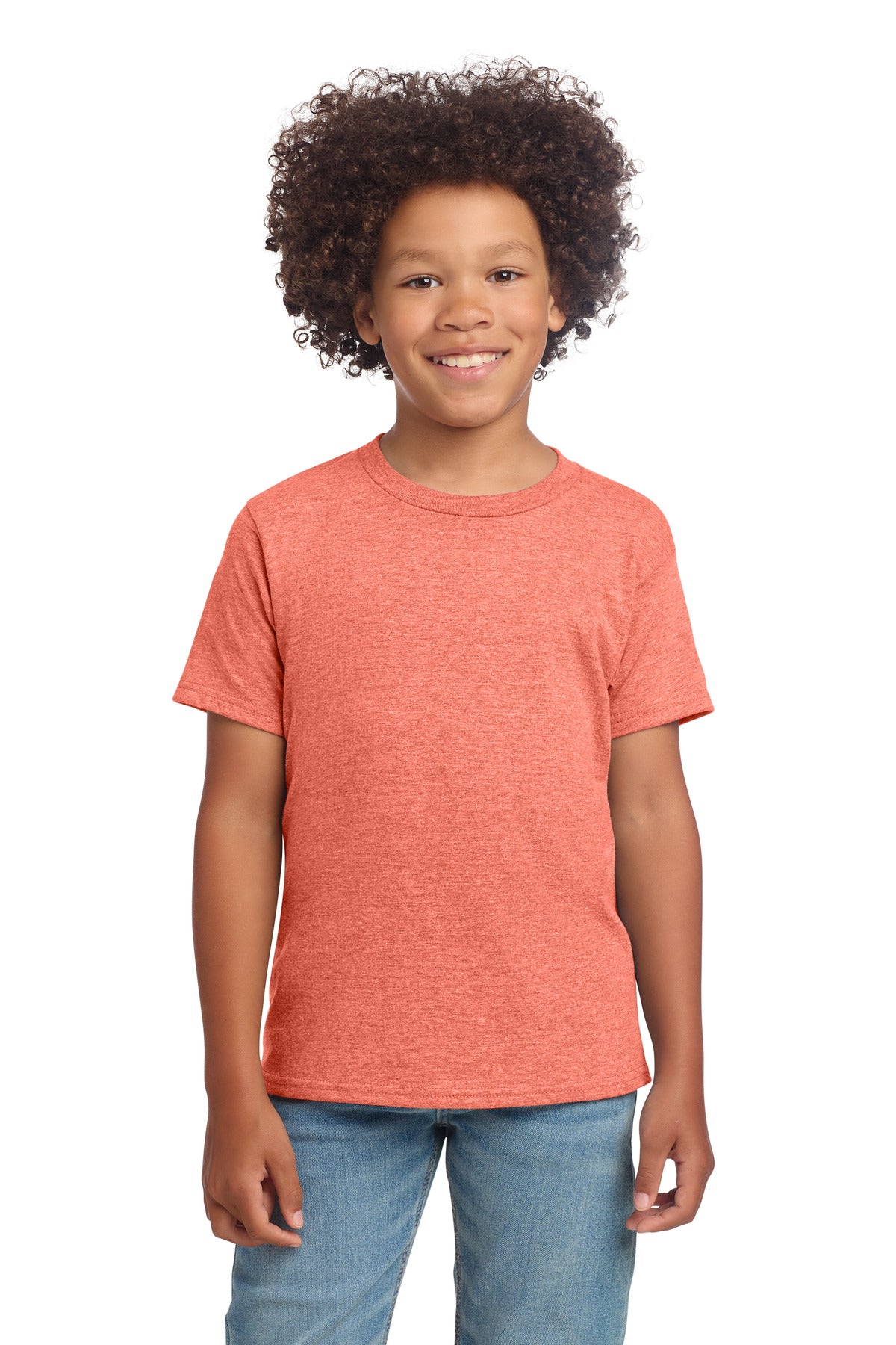 Gildan Youth Softstyle T-Shirt 64000B - Heather Orange - front