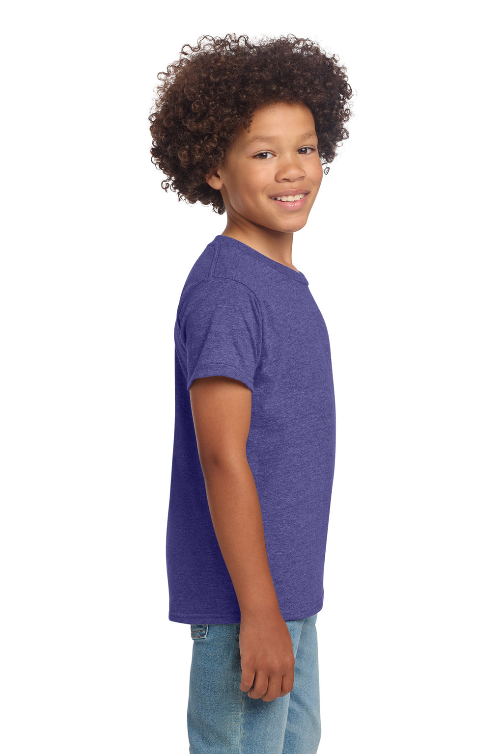 Gildan Youth Softstyle T-Shirt 64000B - Heather Purple - side