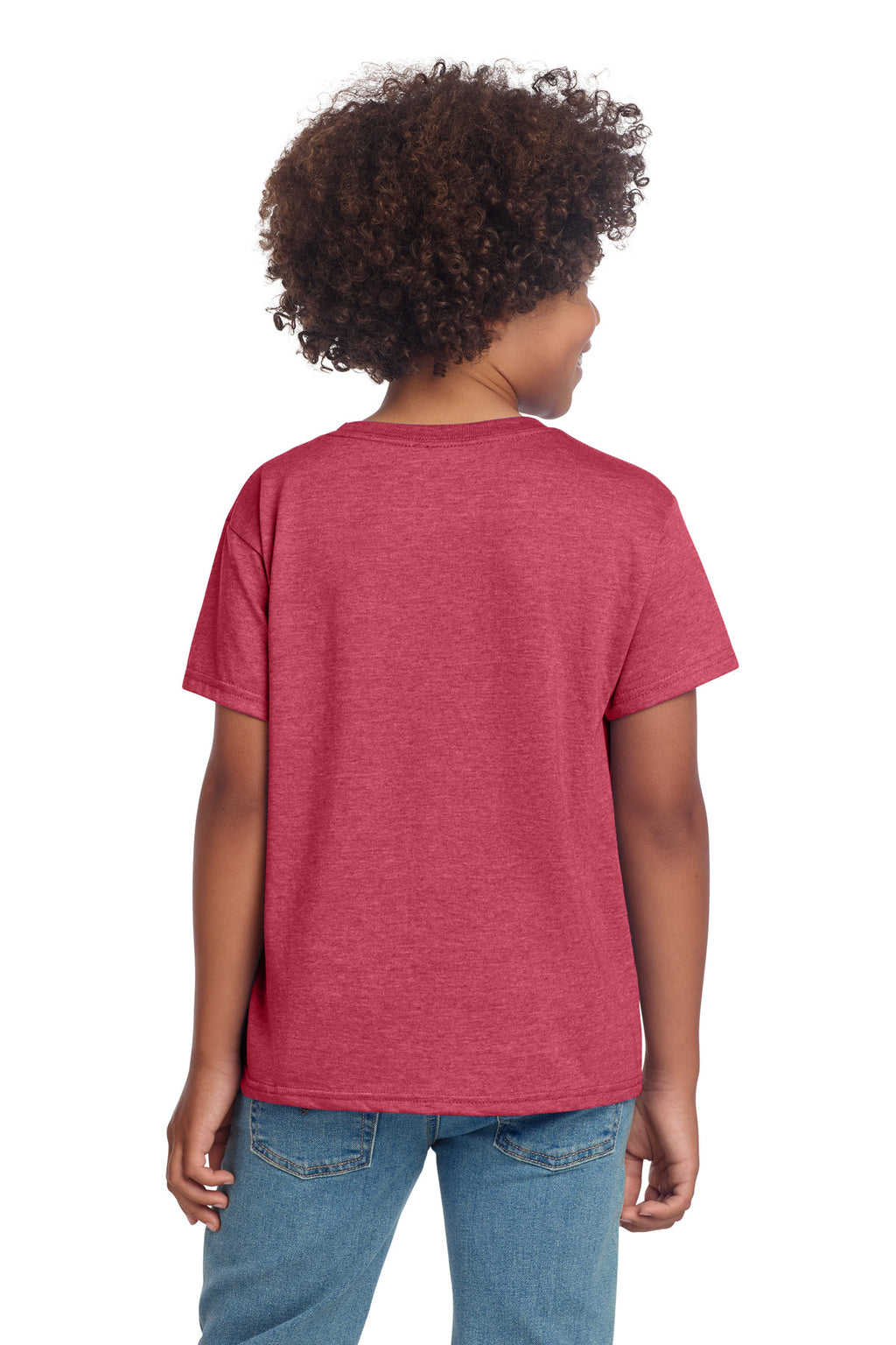 Gildan Youth Softstyle T-Shirt 64000B - Heather Red - back