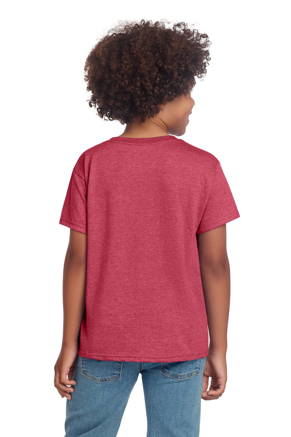 Gildan Youth Softstyle T-Shirt 64000B - Heather Red - back