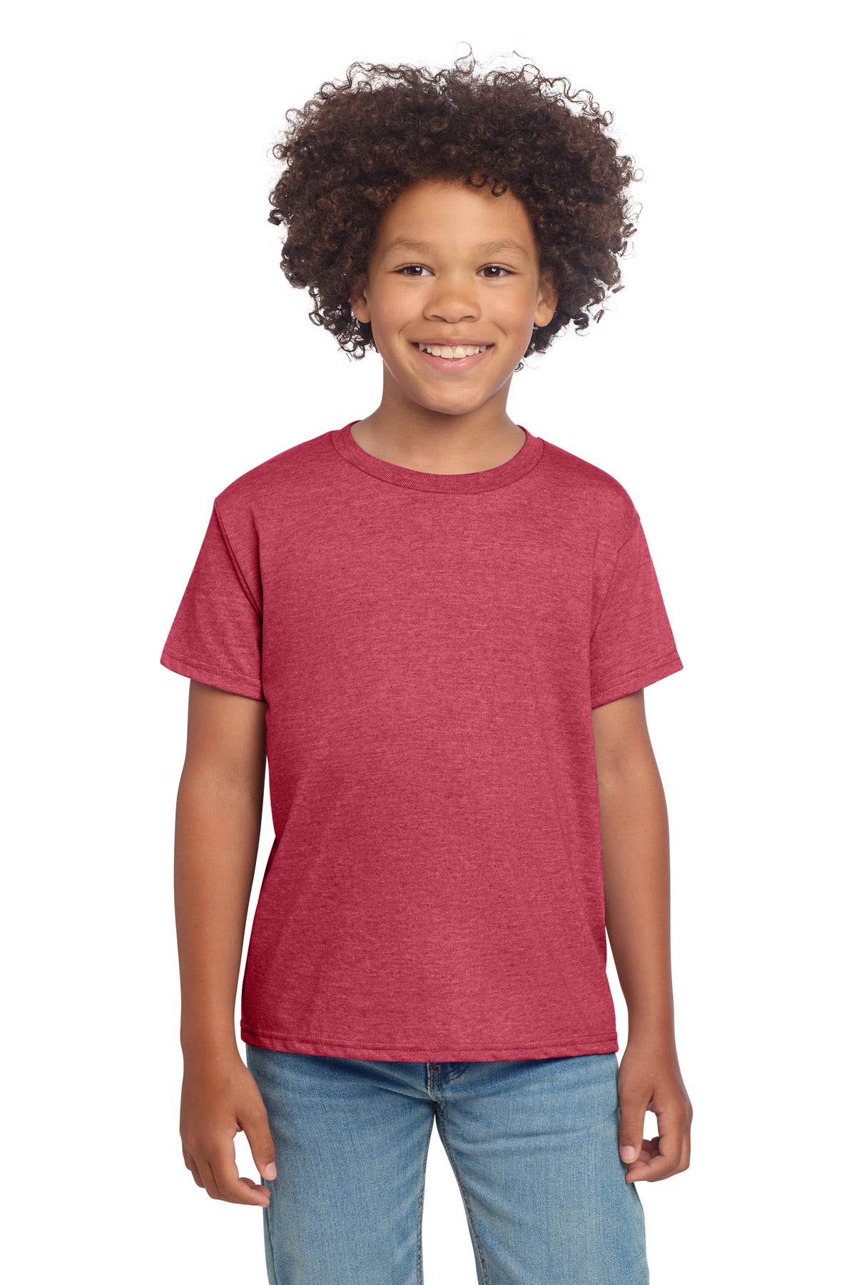 Gildan Youth Softstyle T-Shirt 64000B - Heather Red - front