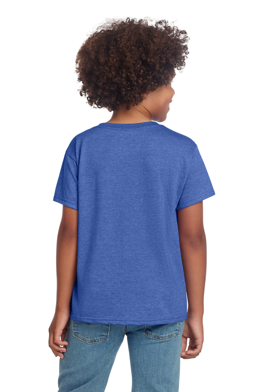Gildan Youth Softstyle T-Shirt 64000B - Heather Royal - back