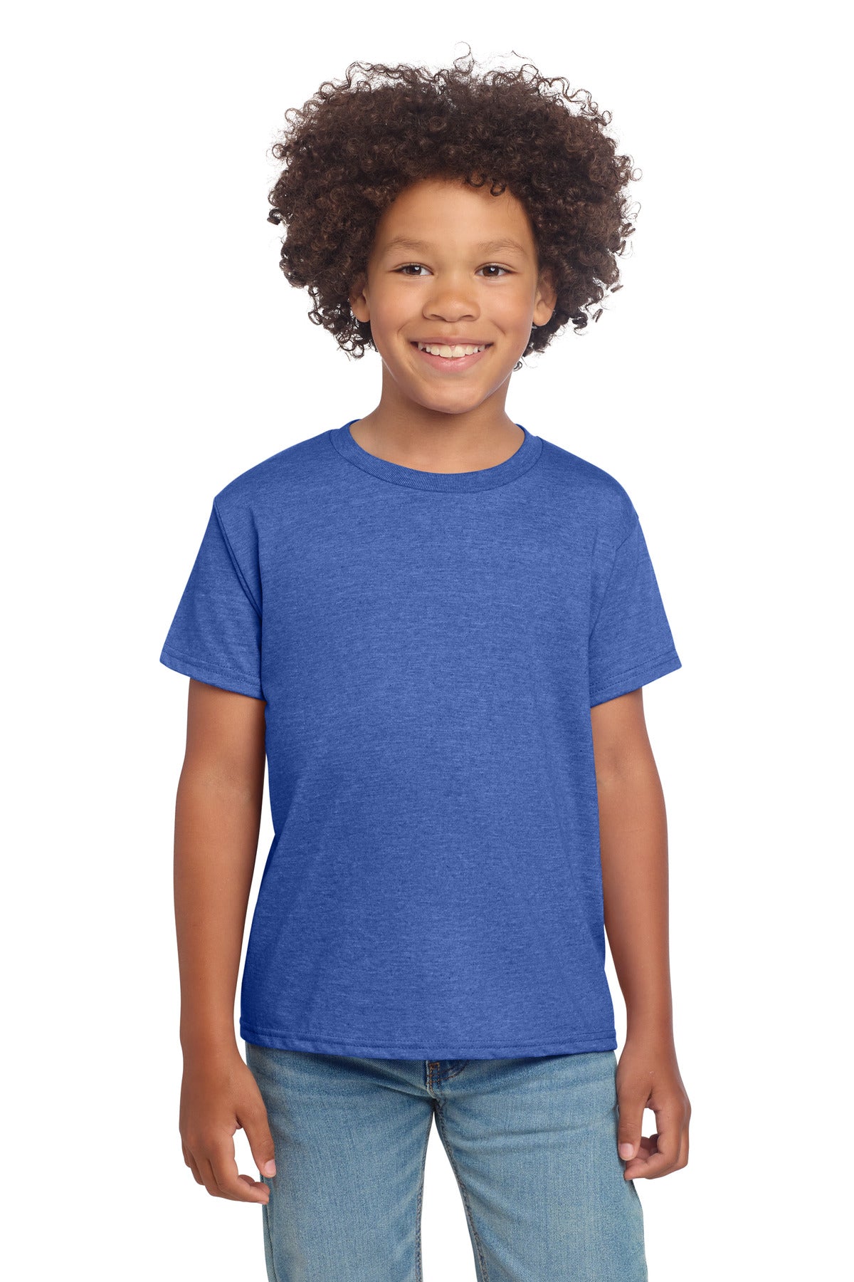 Gildan Youth Softstyle T-Shirt 64000B - Heather Royal - front