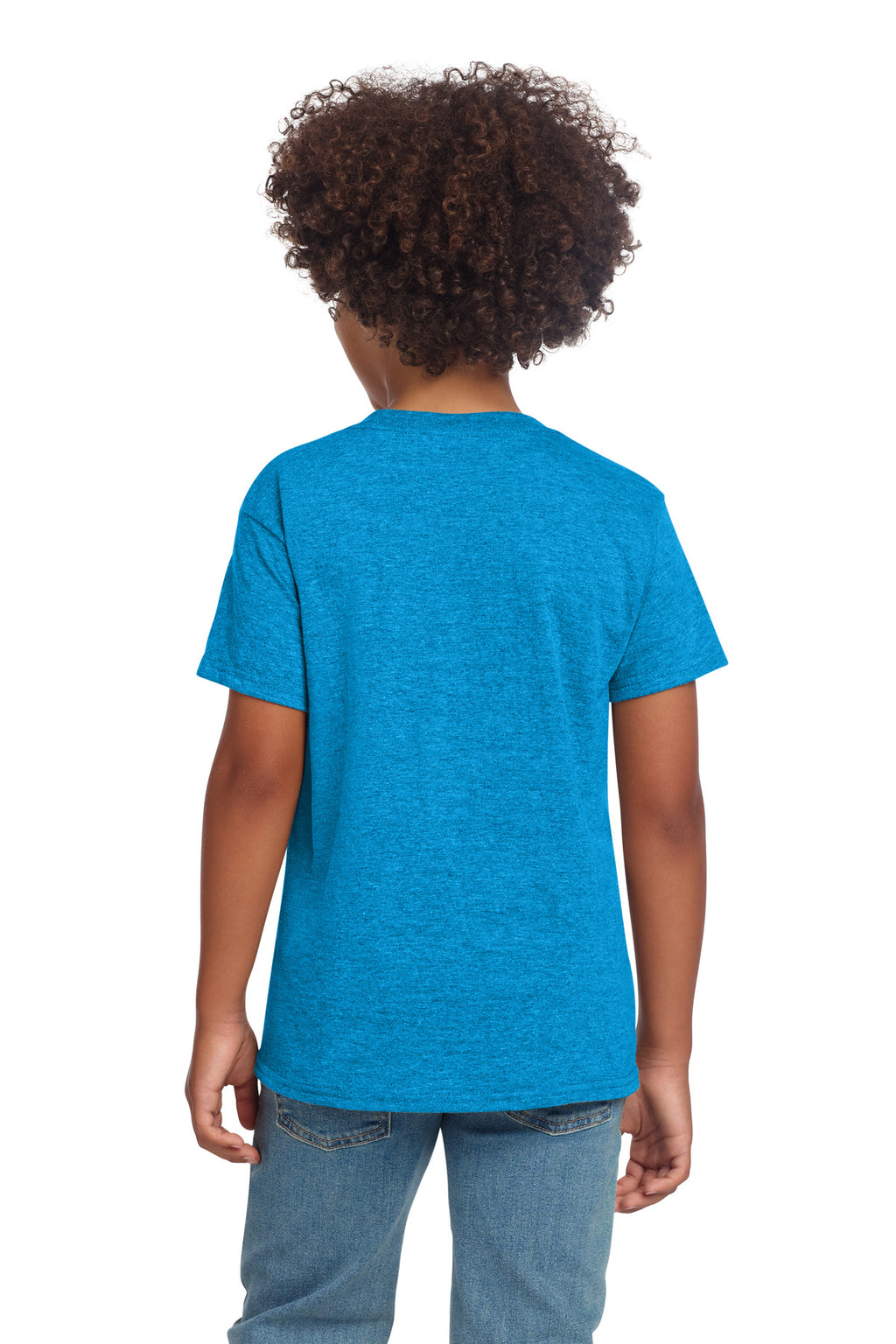 Gildan Youth Softstyle T-Shirt 64000B - Heather Sapphire - back