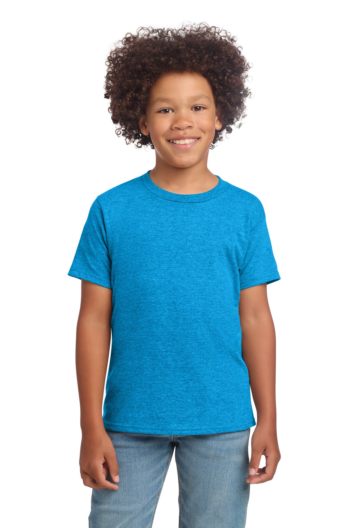 Gildan Youth Softstyle T-Shirt 64000B - Heather Sapphire - front