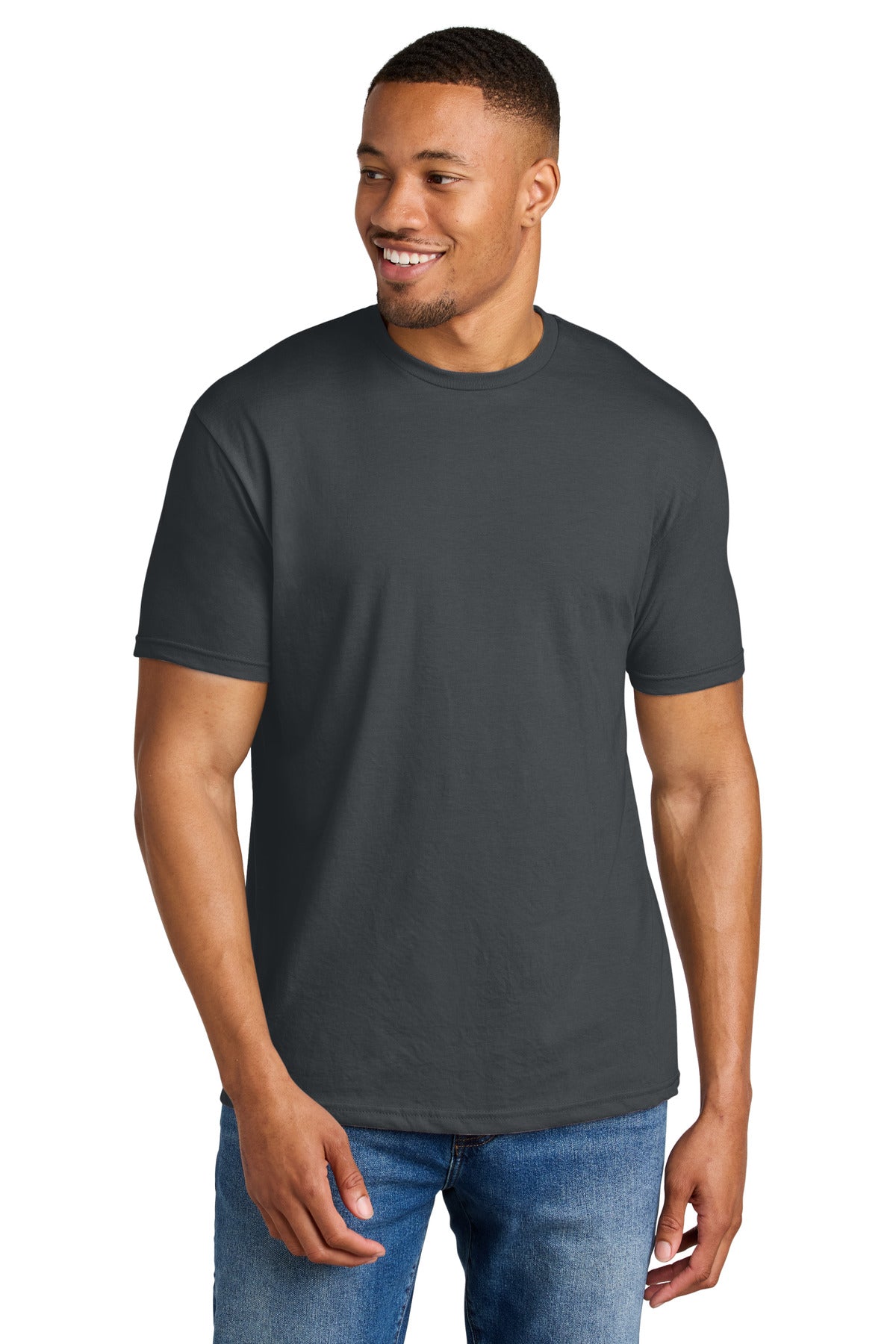 Gildan Softstyle CVC Tee 64000CVC - Dark Heather - front
