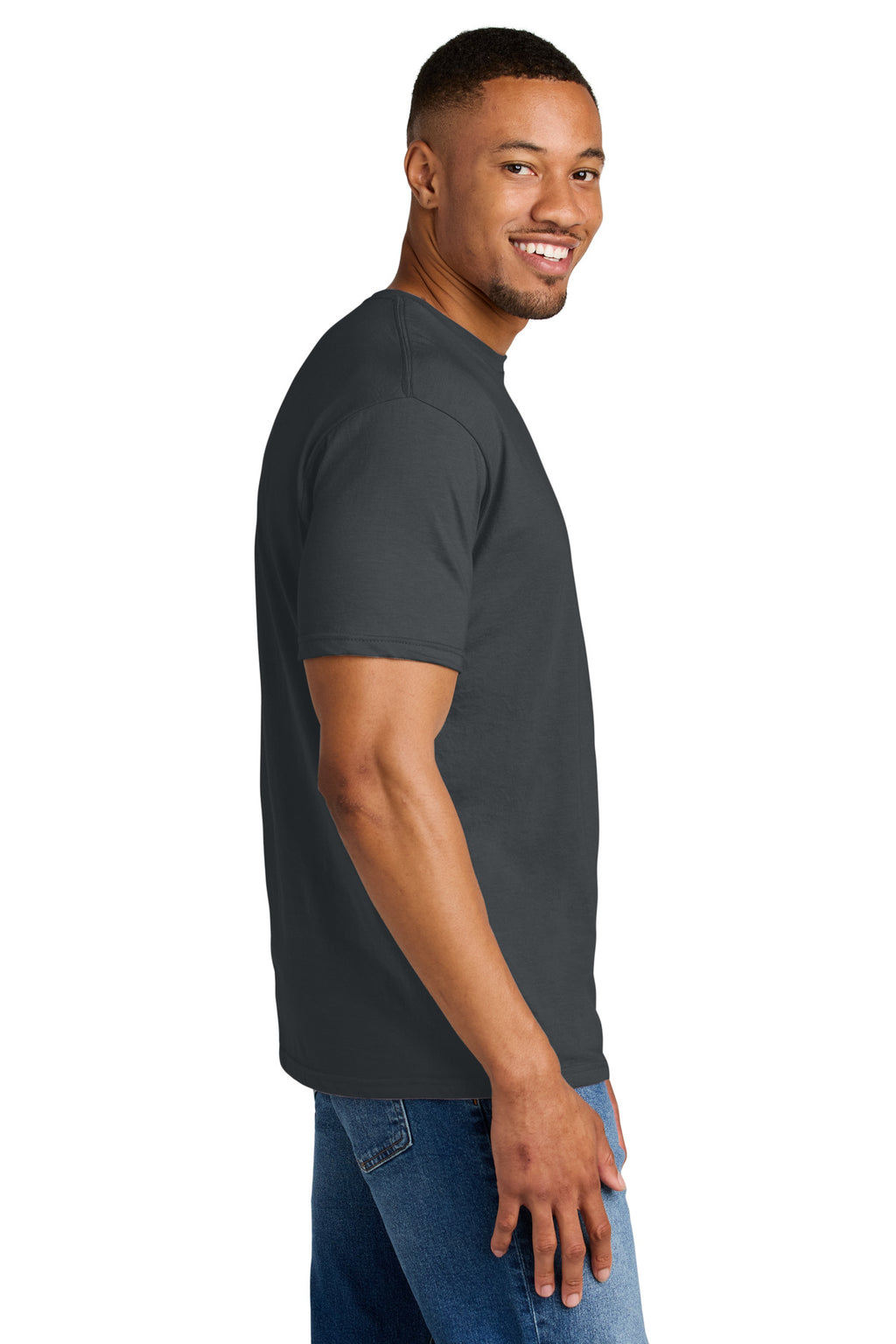 Gildan Softstyle CVC Tee 64000CVC - Dark Heather - side