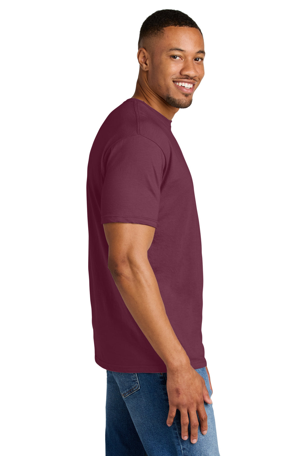 Gildan Softstyle CVC Tee 64000CVC - Maroon Mist - side