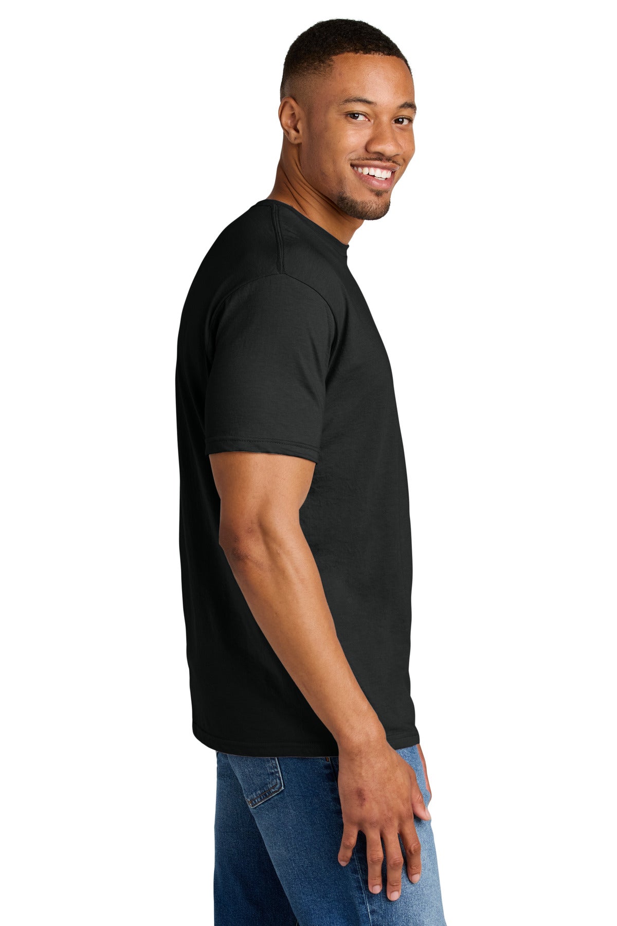 Gildan Softstyle CVC Tee 64000CVC - Pitch Black Mist - side